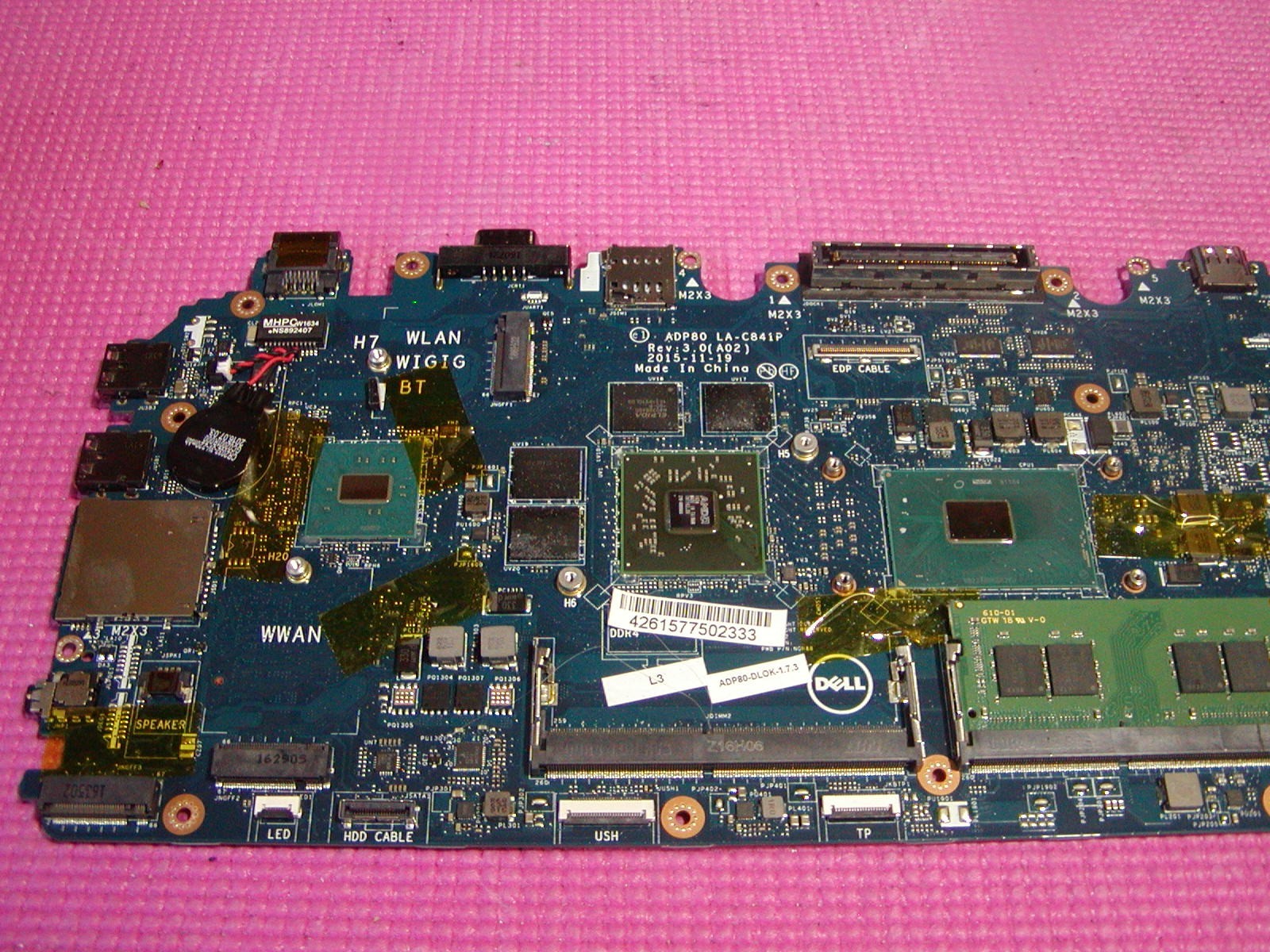 Dell Latitude E5570 Intel 2.7 GHz Core i7-6820HQ DDR4 Motherboard POSTS (PICS)