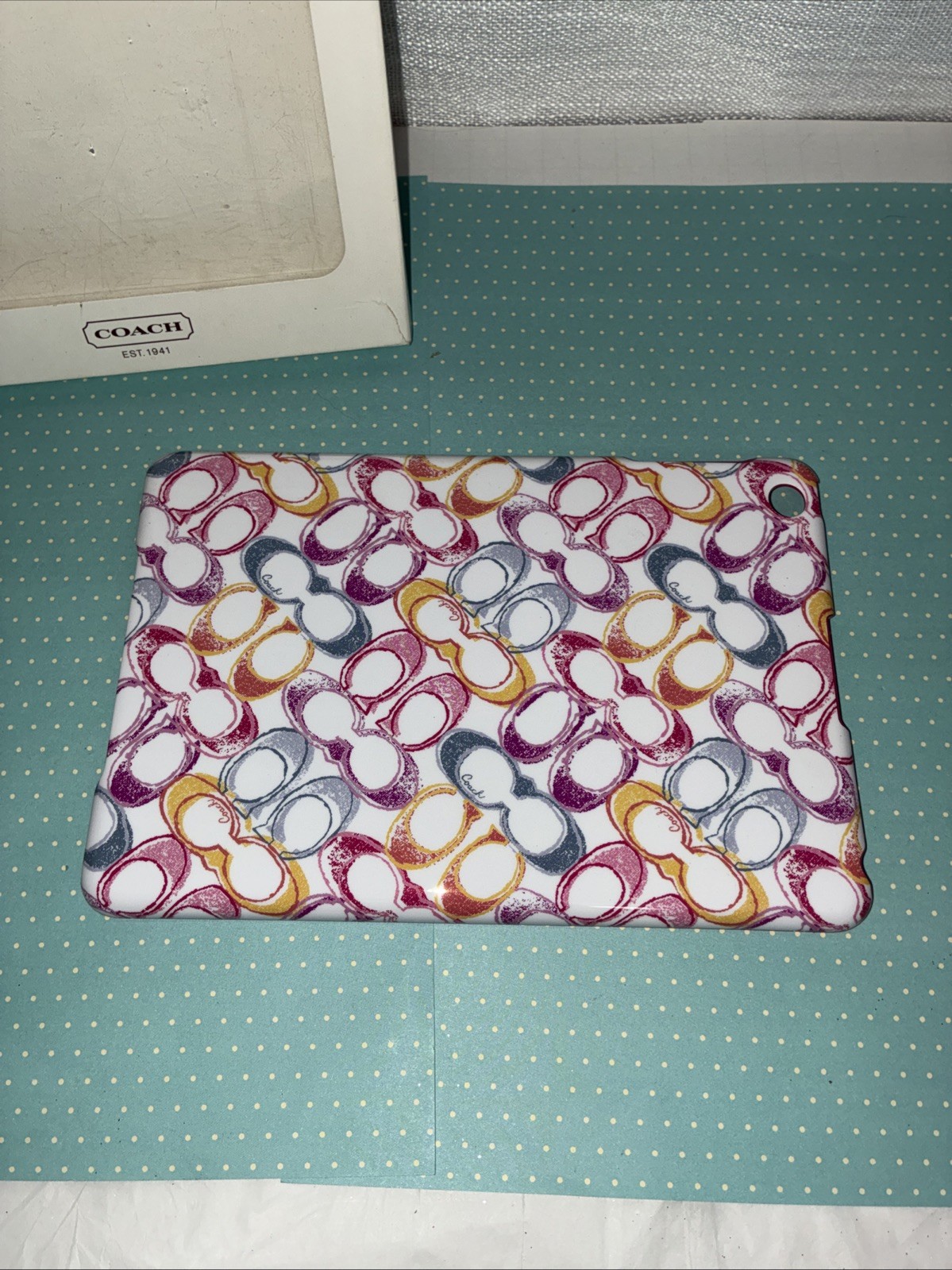 COACH IPAD HARD CASE COVER S/S SCR MINI IPAD CS MULTI COLOR F65646 NEW