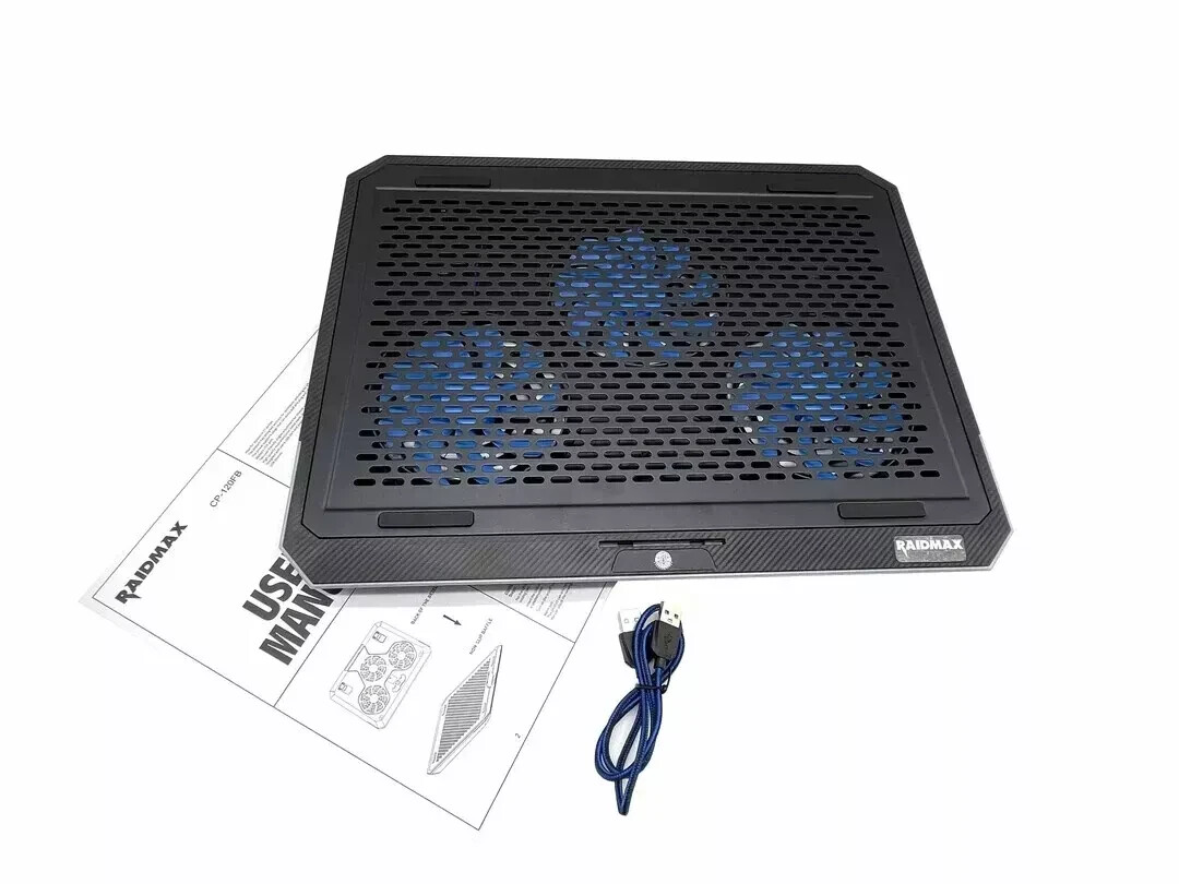 Cooling FAN Pad for 15.6-17 Inch Laptops with 3 Fans RGB Lighting PC, Mac
