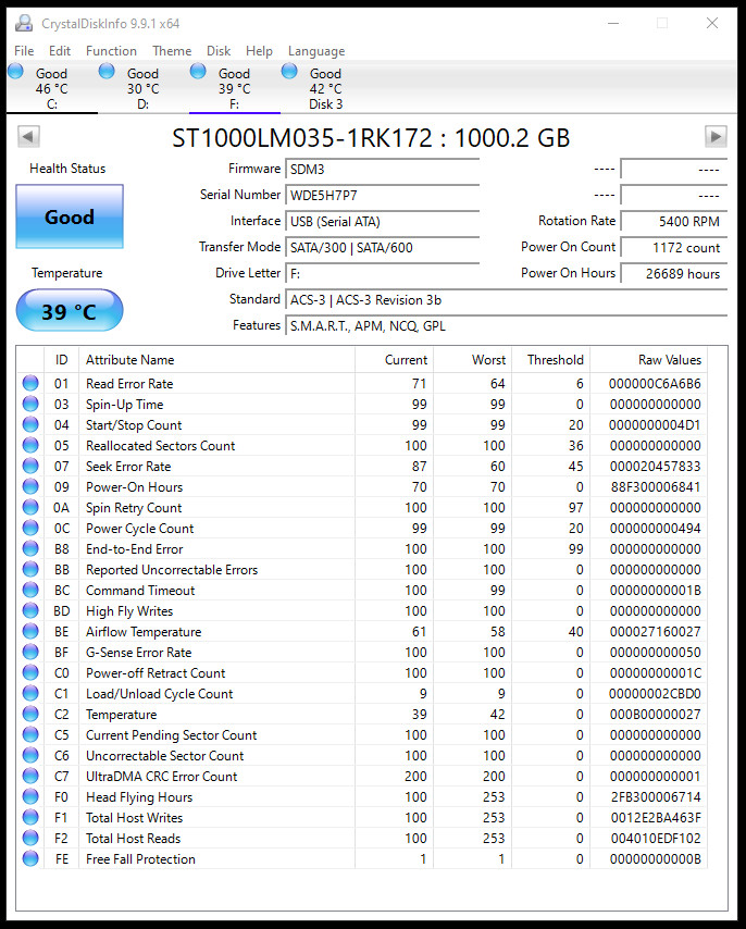 Seagate Mobile 1TB, Internal, 5400 RPM, 2.5″ (ST1000LM035) Hard Drive