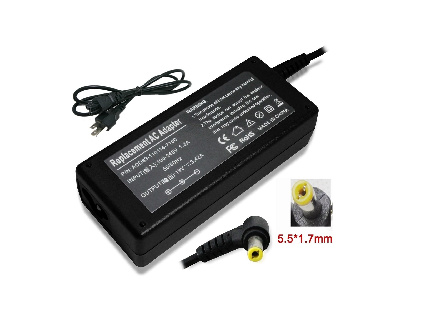 AC Adapter Charger Power New Gateway AJ2 AJ6 KAL90 KAYF0 KBYF0 LL1 NEW90 NEW95