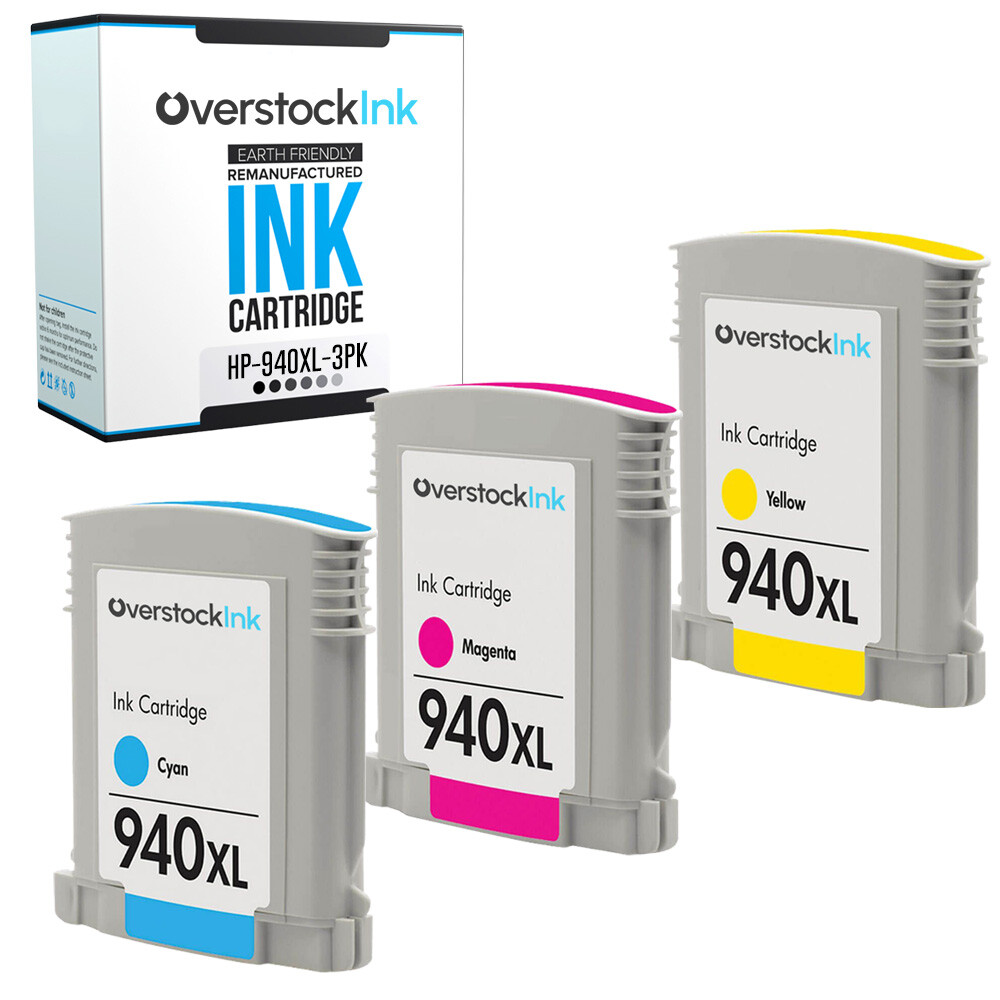3PK Compatible OSI 940XL Color Ink Cartridges for HP OfficeJet Pro 8500A – A909g