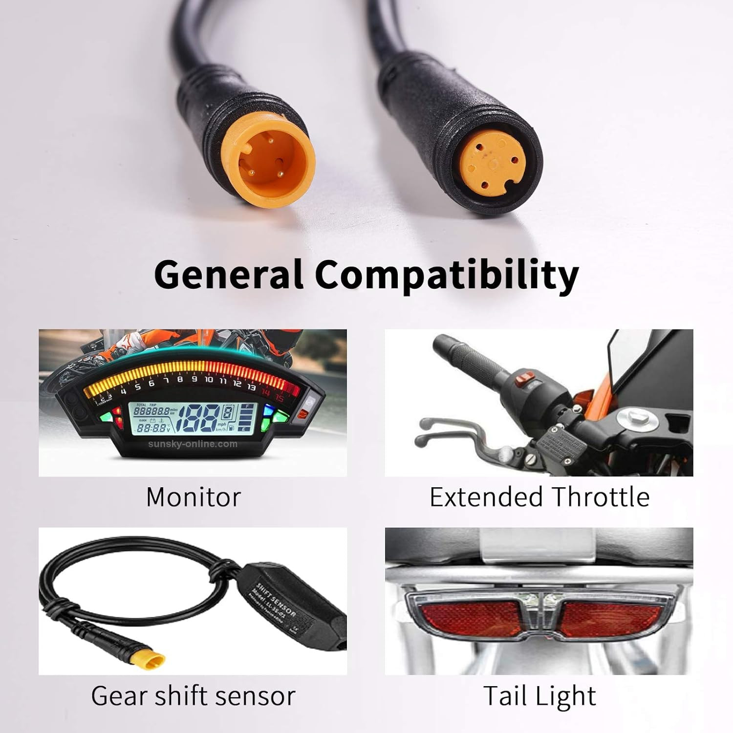Waterproof Extension Cable with 2 to 6 Pin Plug Options