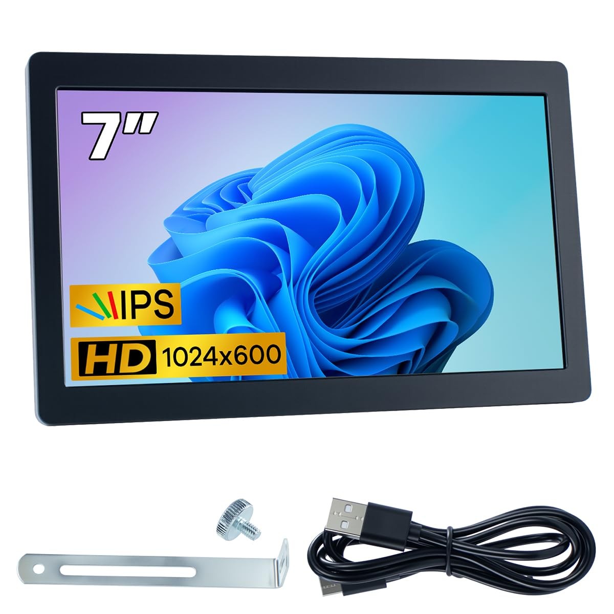 7 Inches USB C Mini Monitor 1024×600 IPS LCD Display Type C Secondary Screen …