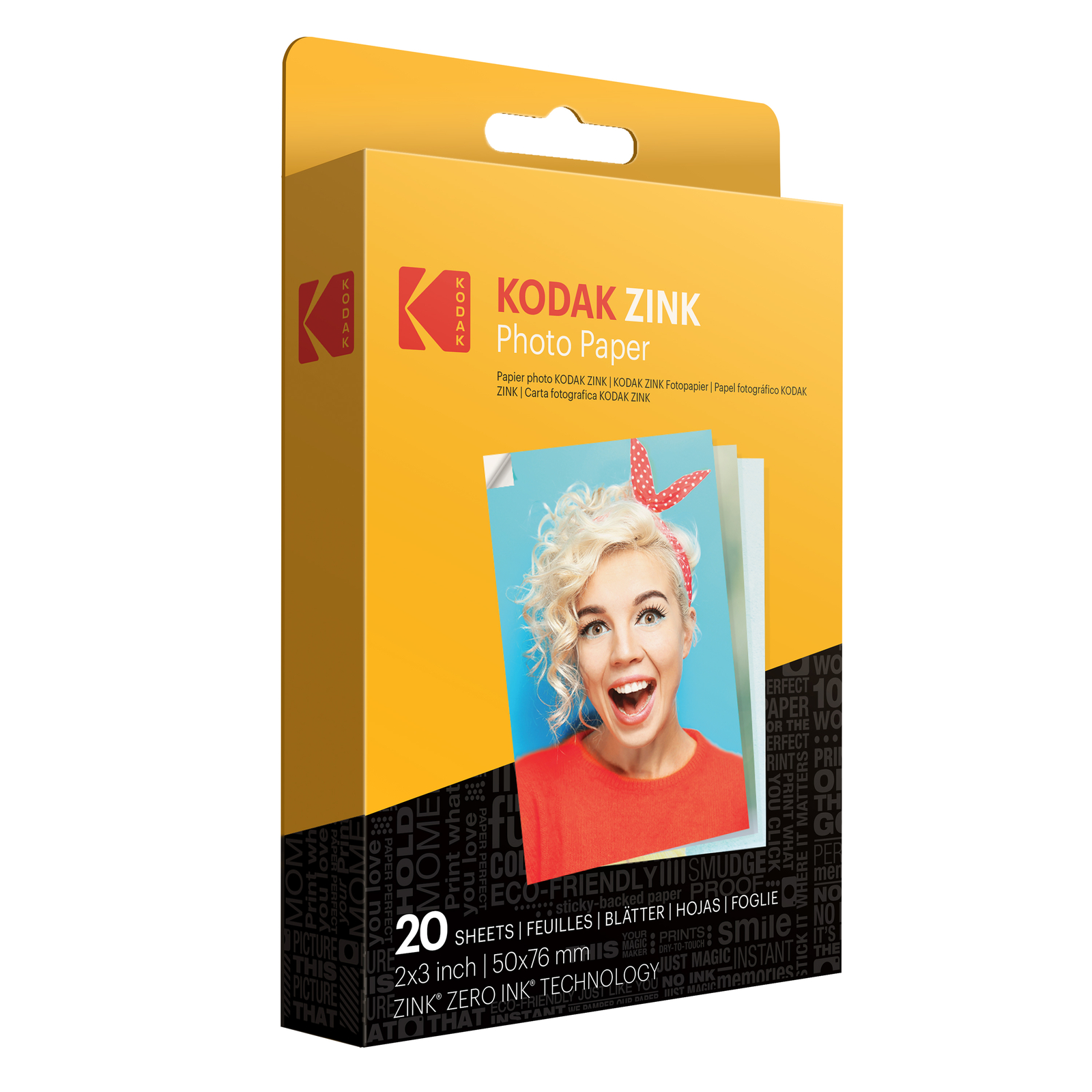 Kodak 2×3” Premium Zink Photo Paper – 20 Sheets Sticky-Backed Photo Paper