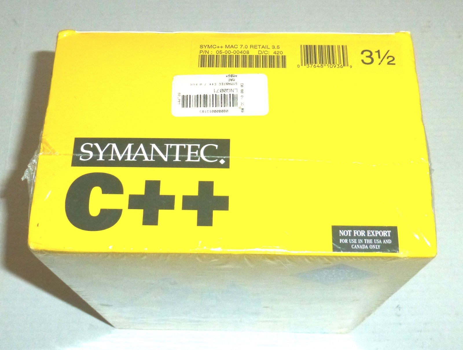VTG Symantec C++ Version 7.0 Macintosh C++ Development Retail Box NEW, Sealed