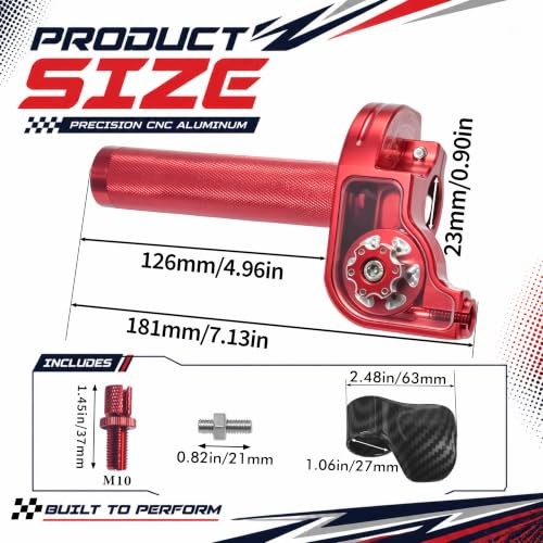 7/8″ 22mm CNC Quick Twist Throttle Kit – Universal Aluminum Assembly Type A Red