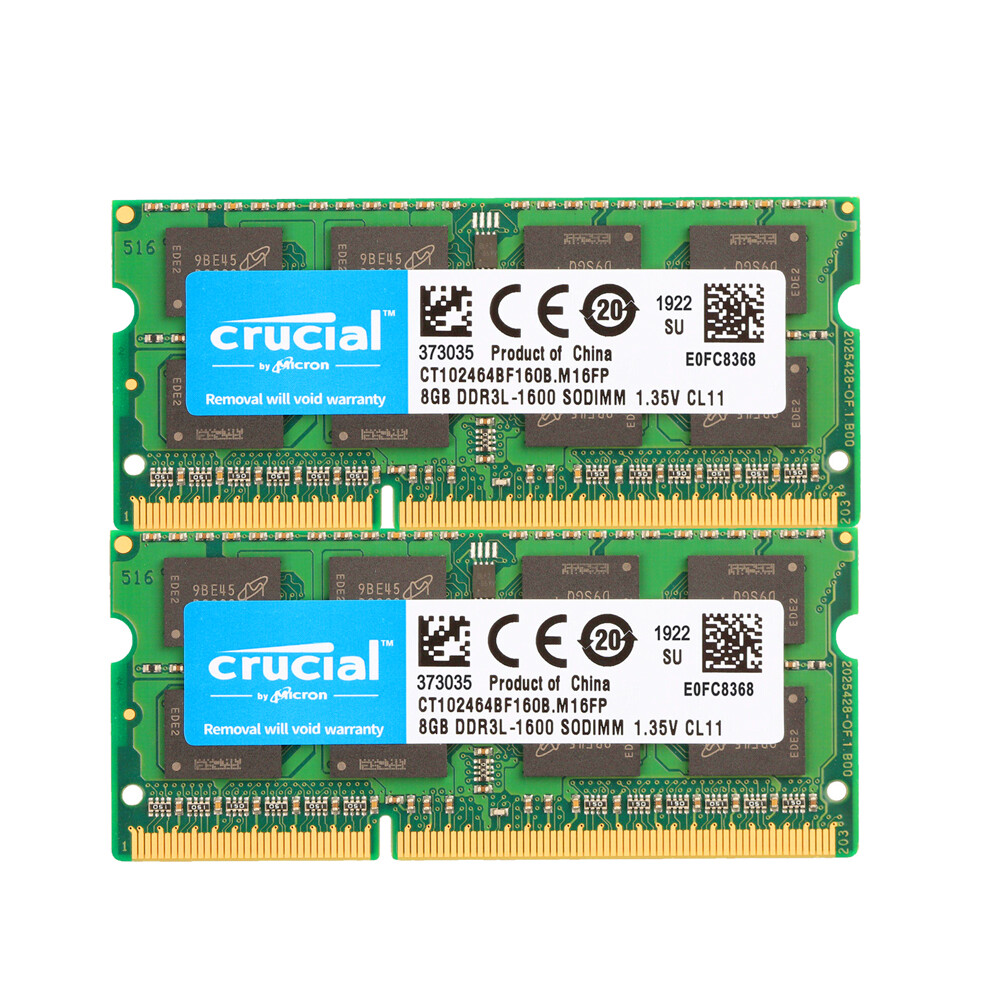 Crucial DDR3L 16GB 8GB 1600Mhz 2Rx8 PC3L-12800 1.35V SODIMM Memory Laptop 204pin