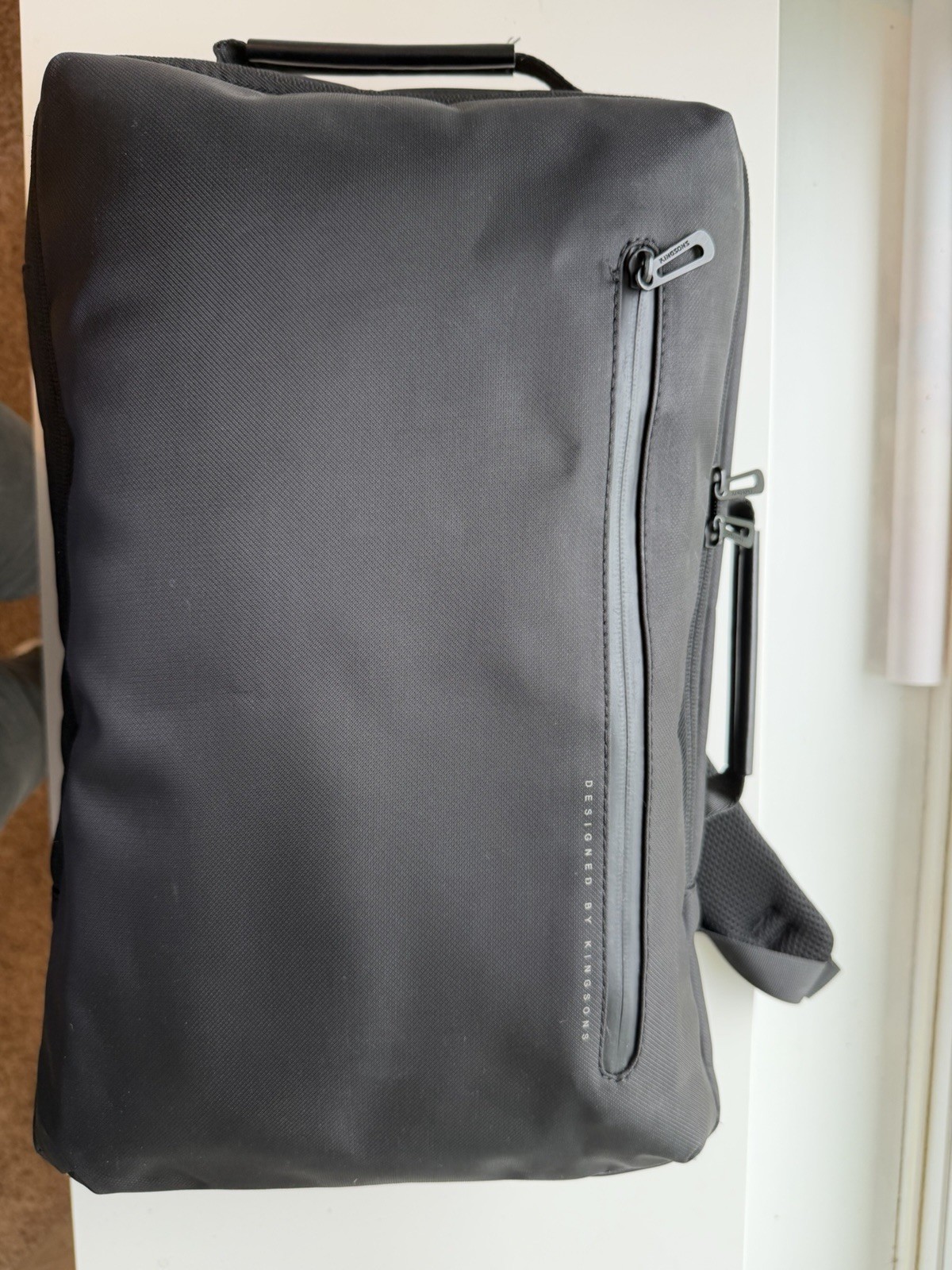 Laptop Backpack black with Padded Multi-Compartments and Built-In USB Port Solid