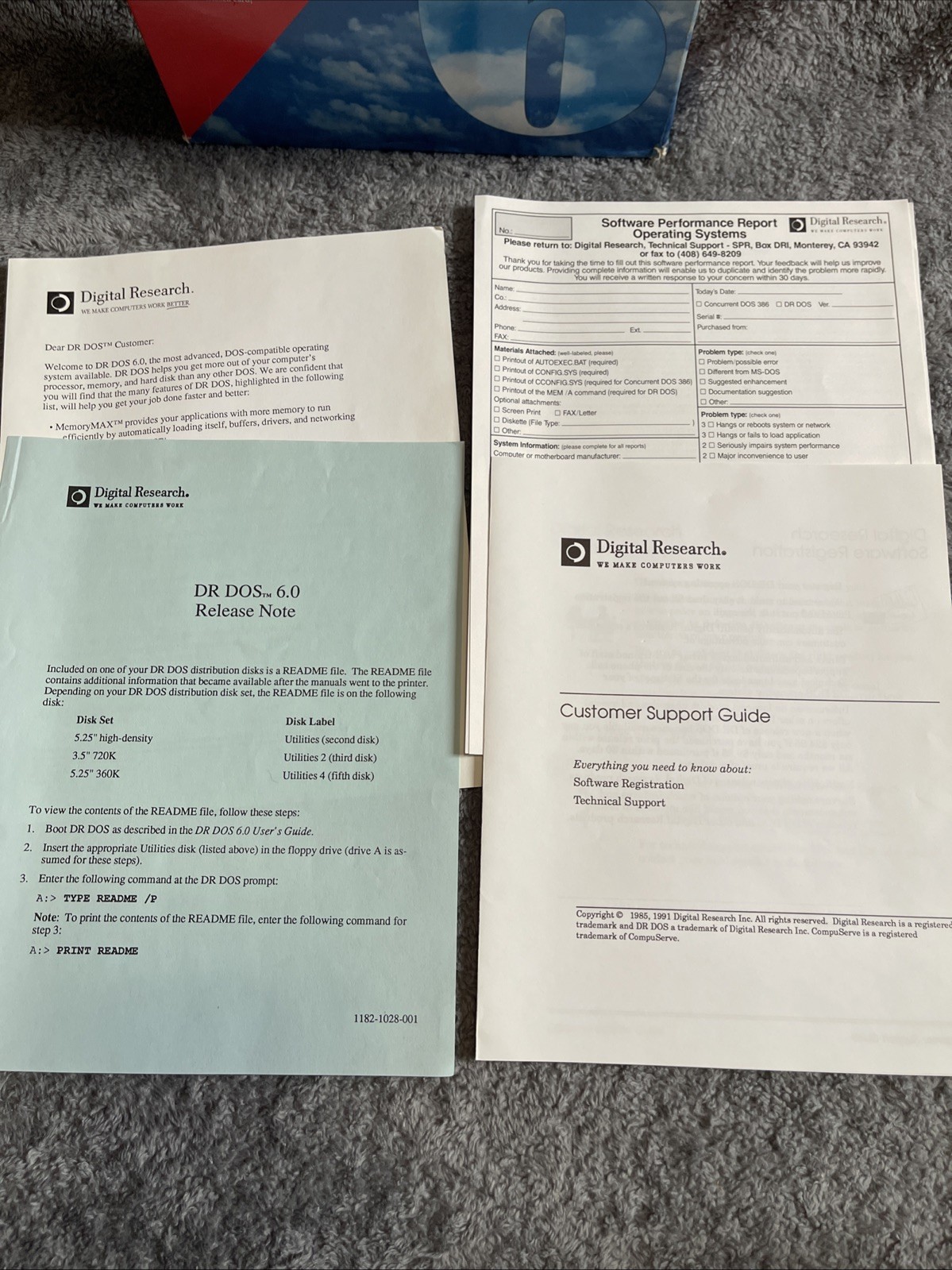 Digital Research DR DOS 6.0 Operating System for Personal Computers 5 1/4 Disks