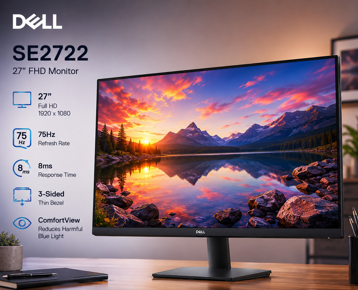 Dell SE2722H SE2722HX 27″ VA LED Full HD 75Hz HDMI VGA