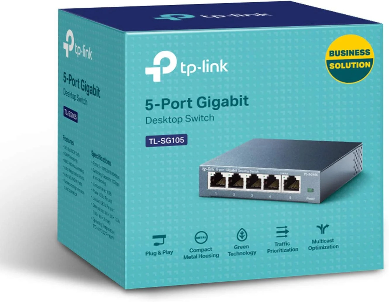 TP-Link TL-SG105, 5 Port Gigabit Unmanaged Ethernet Switch, Network Hub, Etherne