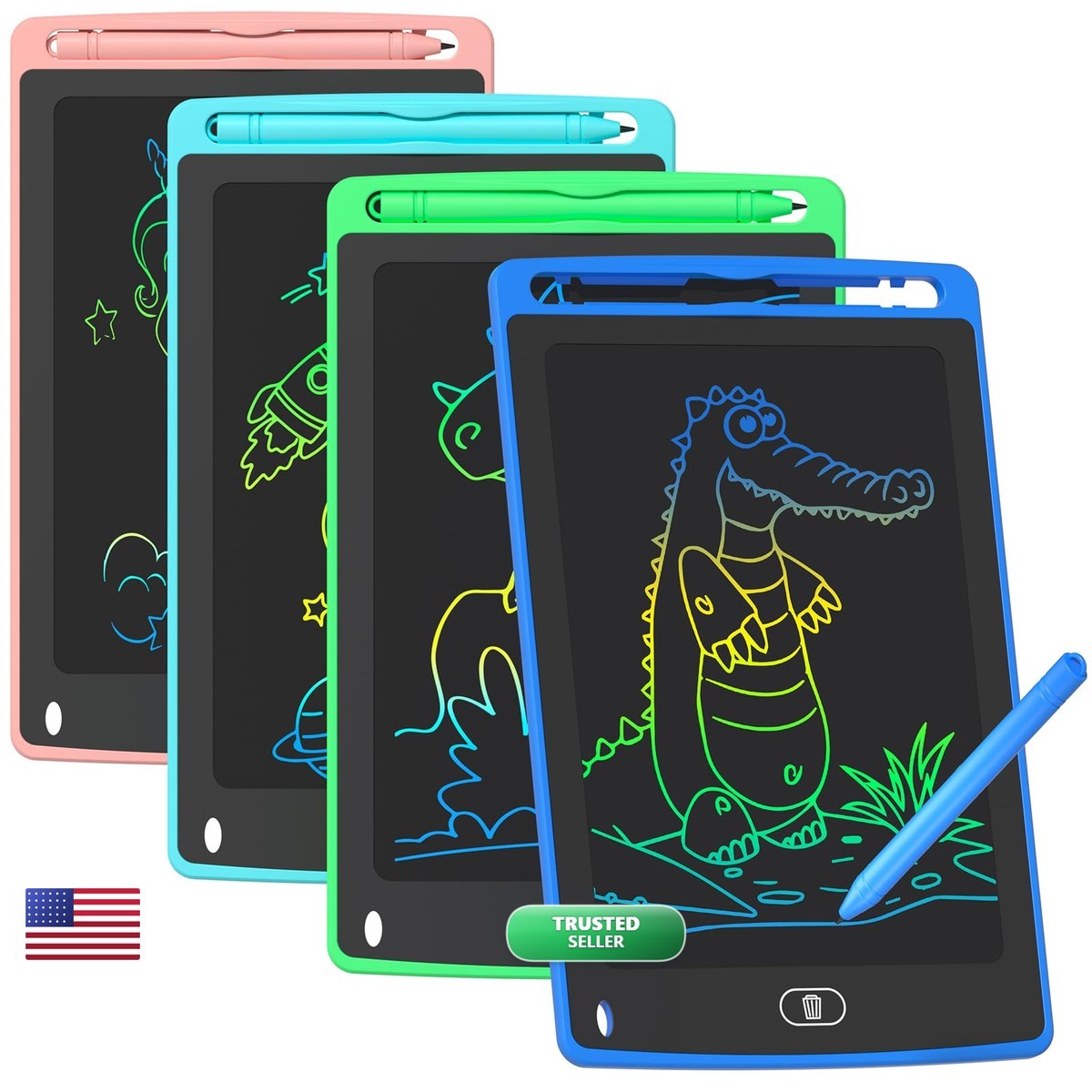4 Pack 8.5 Inch LCD Writing Tablet Doodle Board for Kids Boys Girls Age 3-8