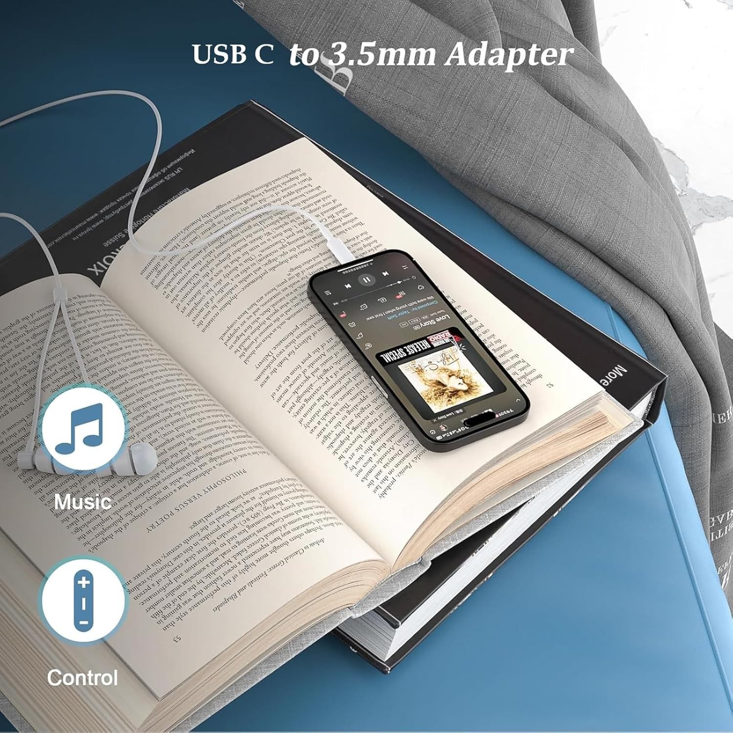 [MFi Certified] 2Pack USB-C to 3.5mm Audio Headphone White-USBC