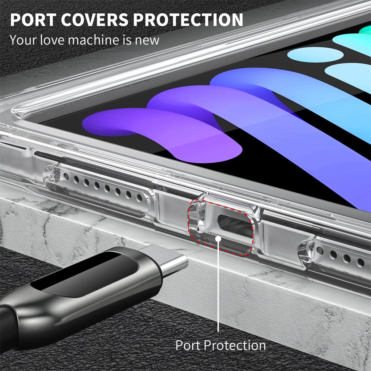 For iPad Mini (A17 Pro) 7th/6th Generation Case 8.3 inch Shockproof Stand Cover