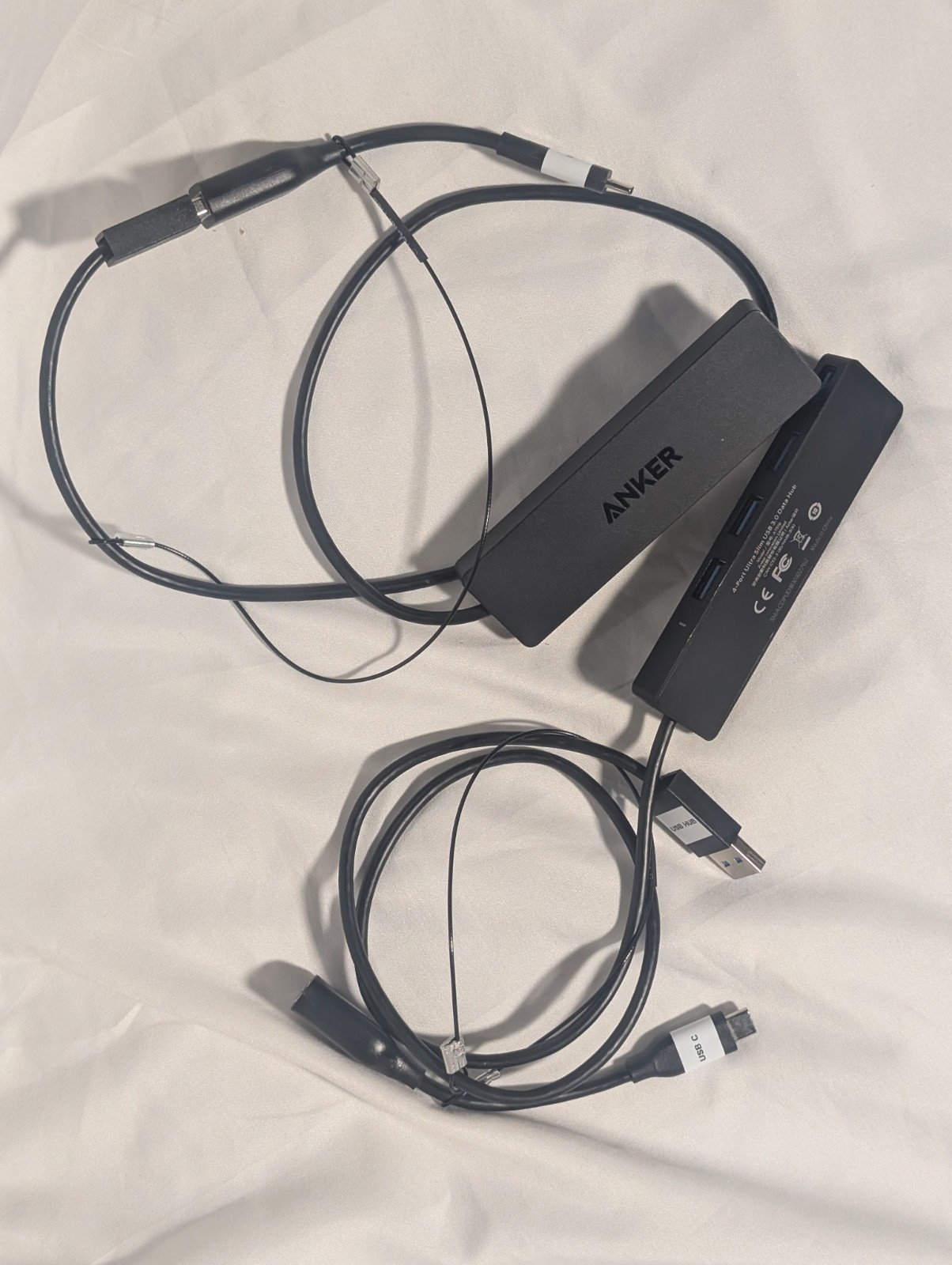 Lot Of 2x Anker A7516 4-in-1 USB 3.0 Hub to 4 USB3.0 Ports + USB To Type C