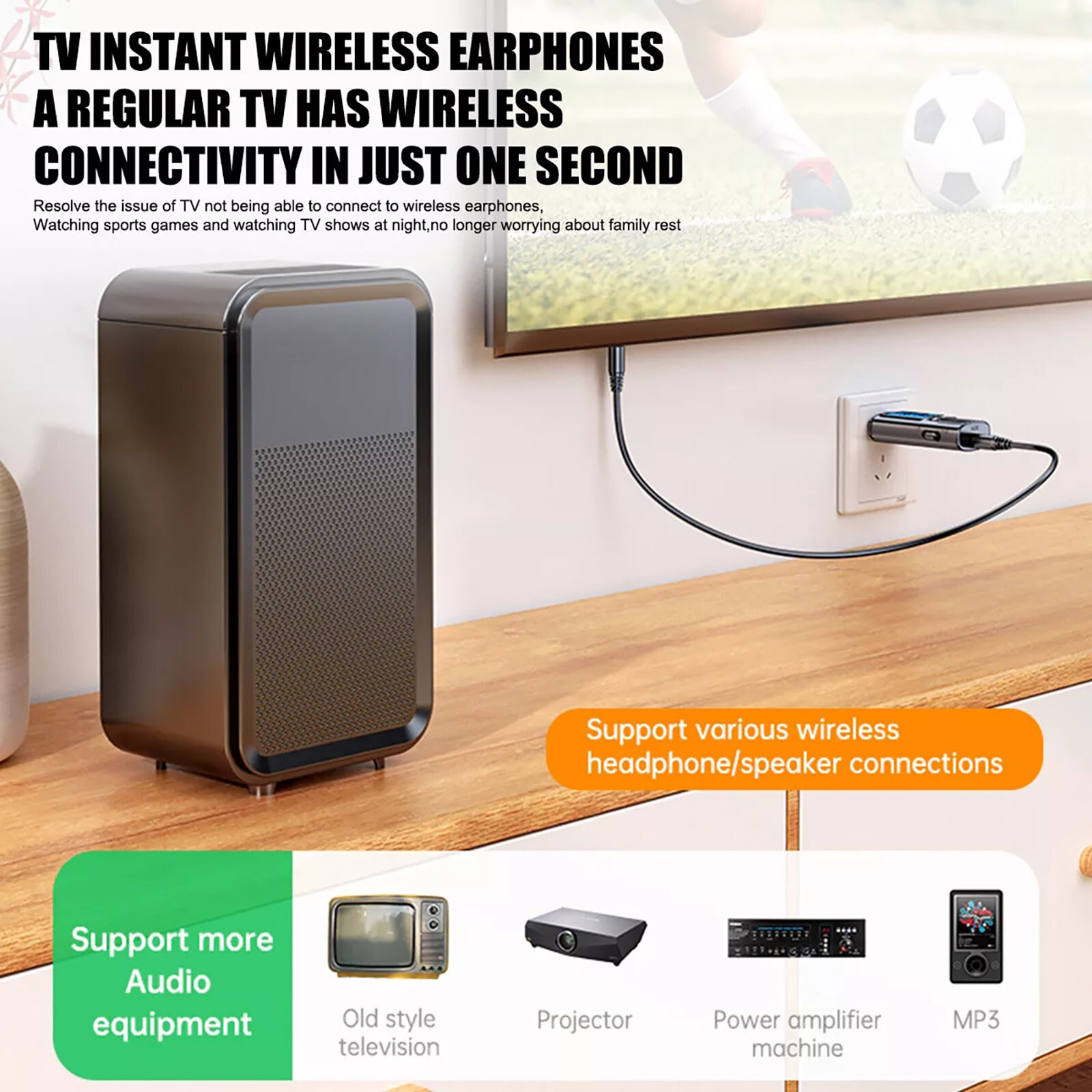 Bluetooth 5.4 Transmitter Receiver 2-in-1 Wireless Audio 3.5mm Jack Aux Adapter