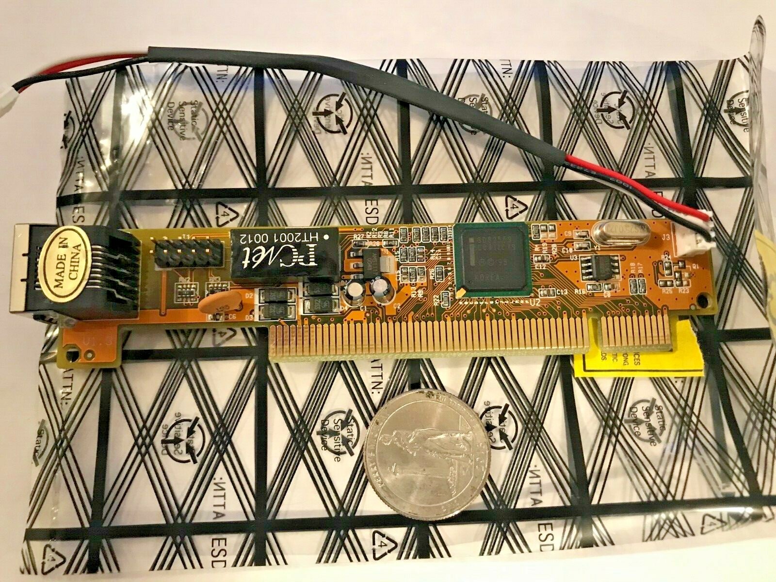 NEW 1 INCH ECS INTEL GD82559 CHIP PCI ETHERNET CARD WITH NO BRACKET RM2LAN10