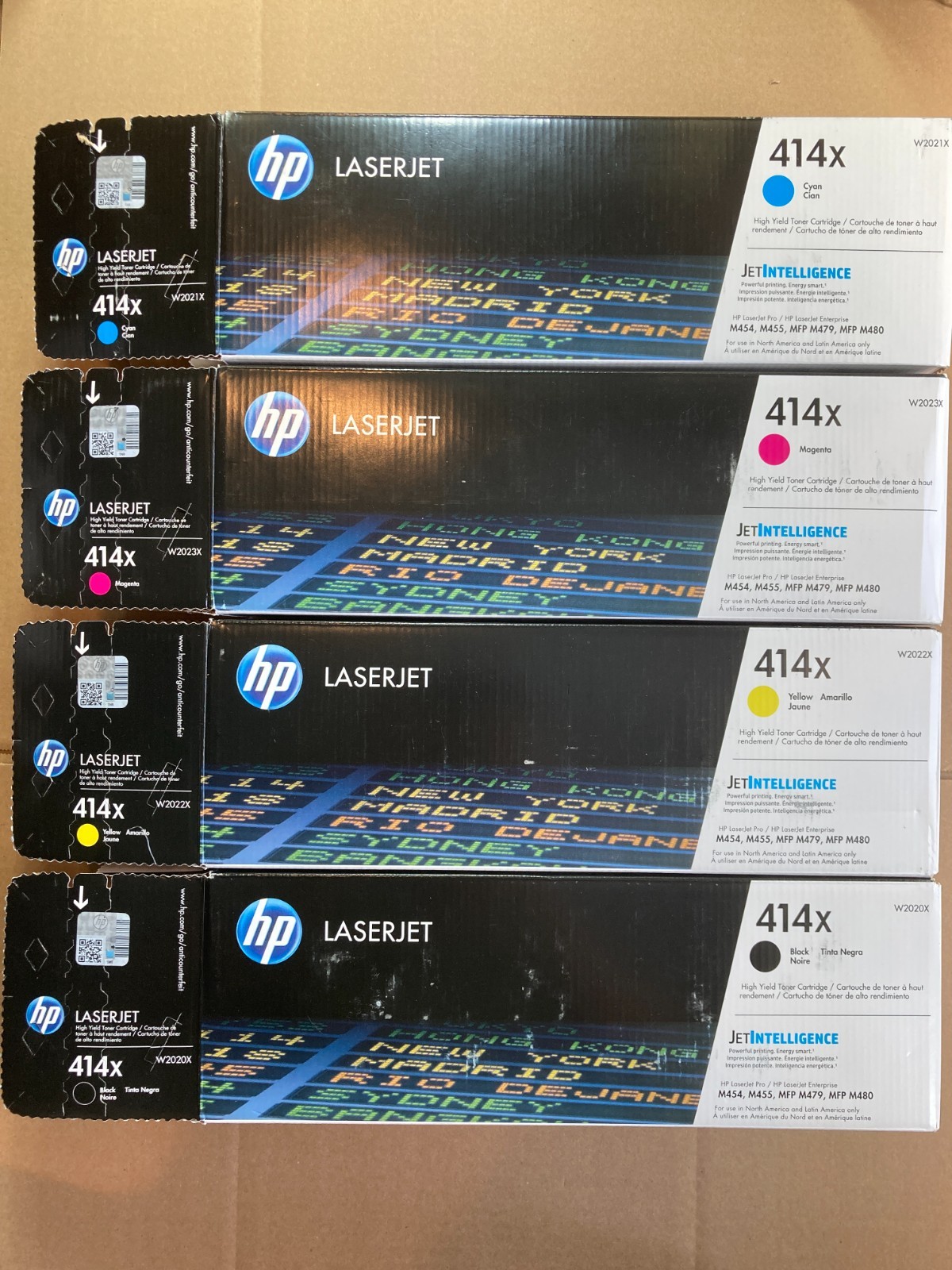 HP 414X Black/Cyan/Magenta/Yellow High Yield Toner Cartridge Set