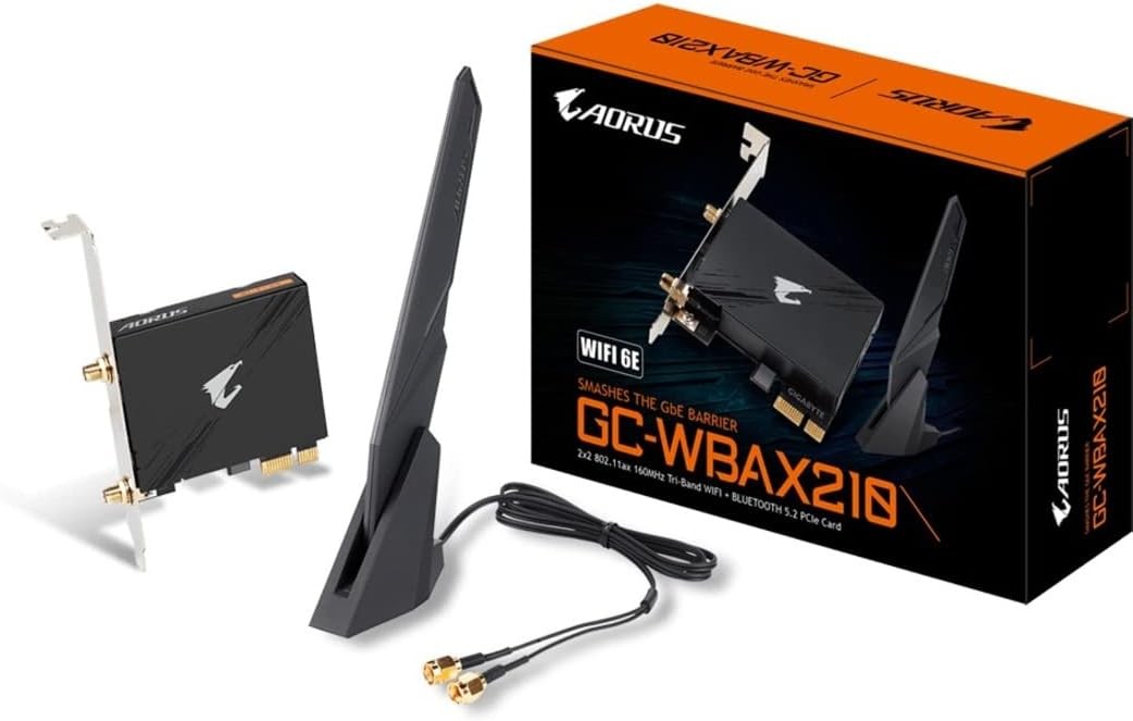 (Factory Refurbished) Gigabyte GC-WBAX210 WIFI + Bluetooth PCIe expansion card