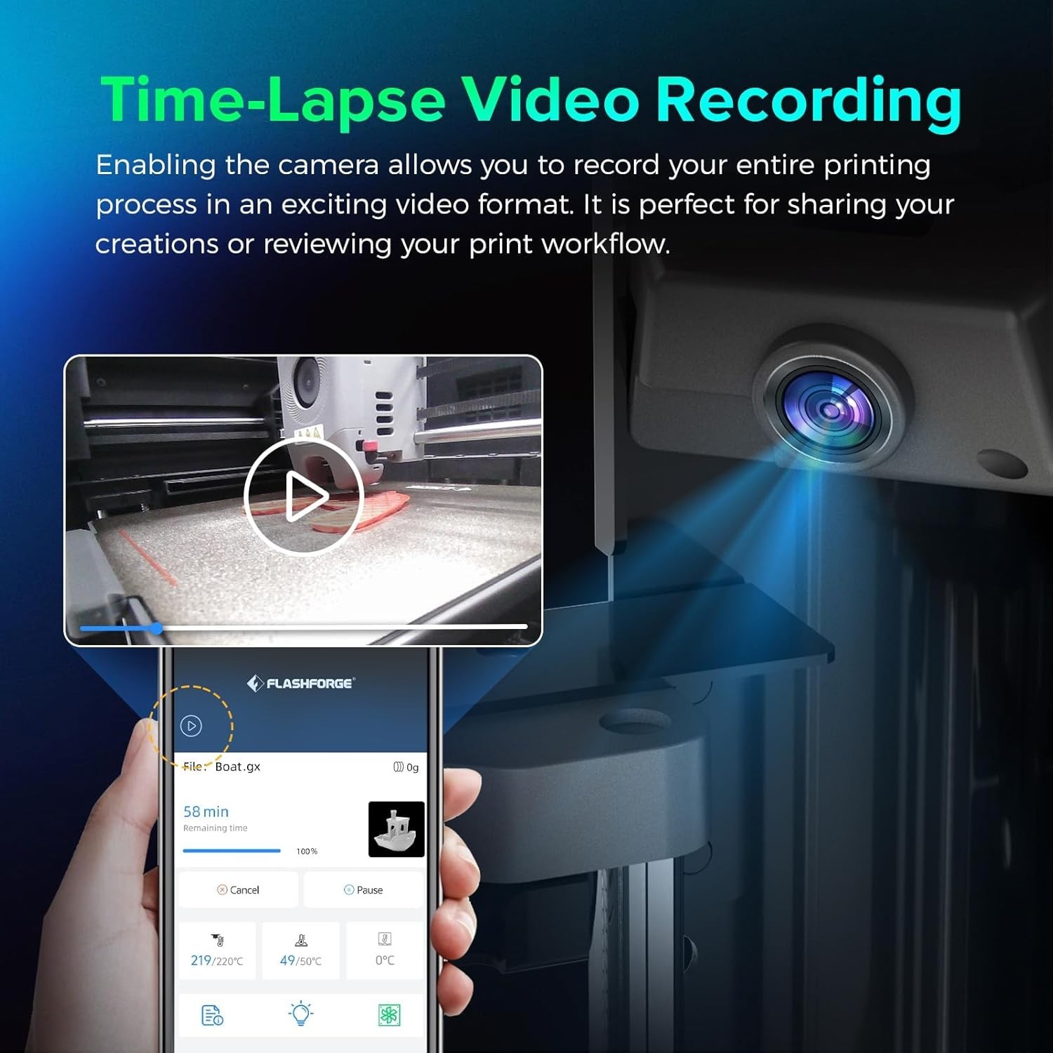 Adventurer 3D Printer Camera Kit – Control Your Printer Anytime with Flash Maker