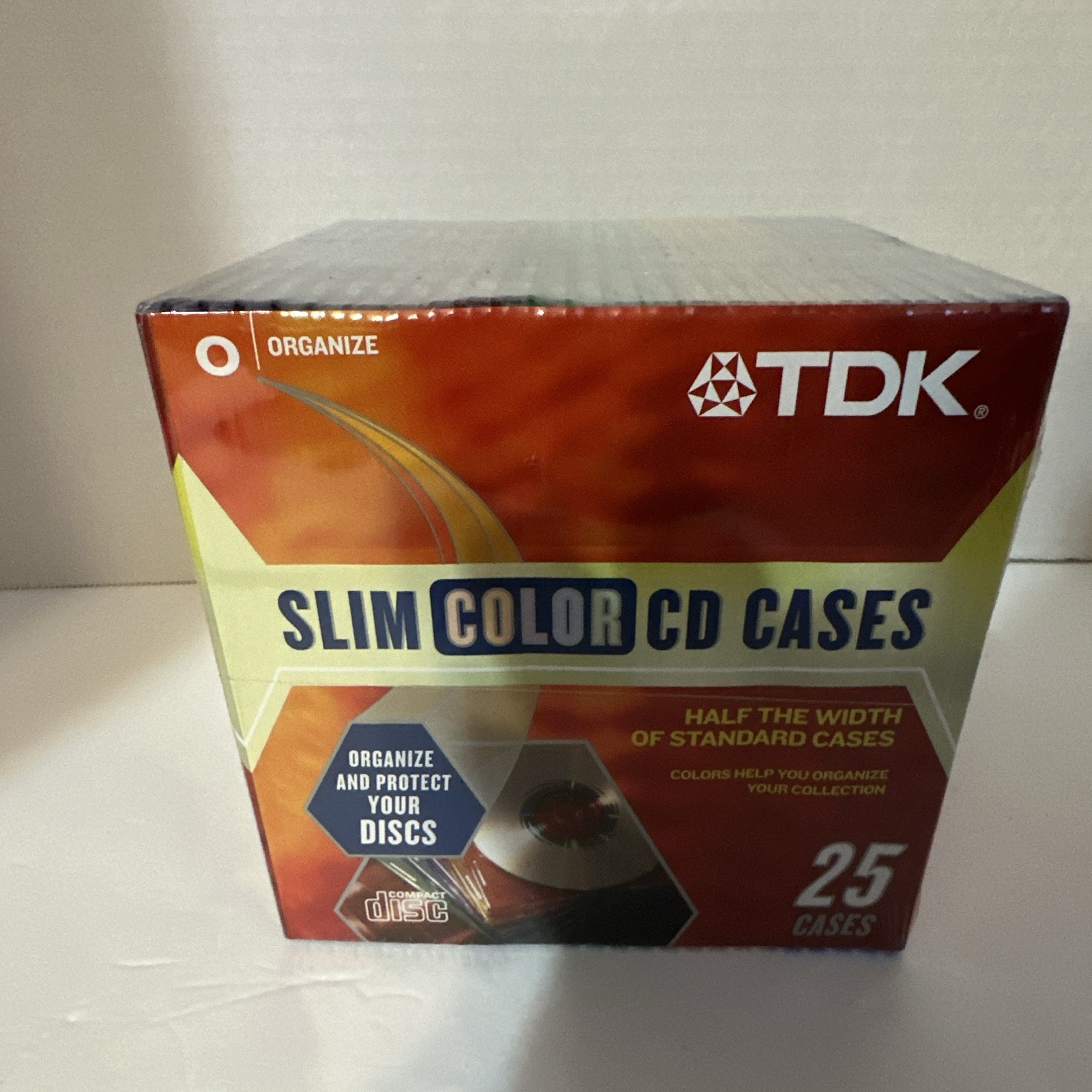 TDK 25 Pack Slimline Jewel Case for CD, Multicolor Slim CD Cases