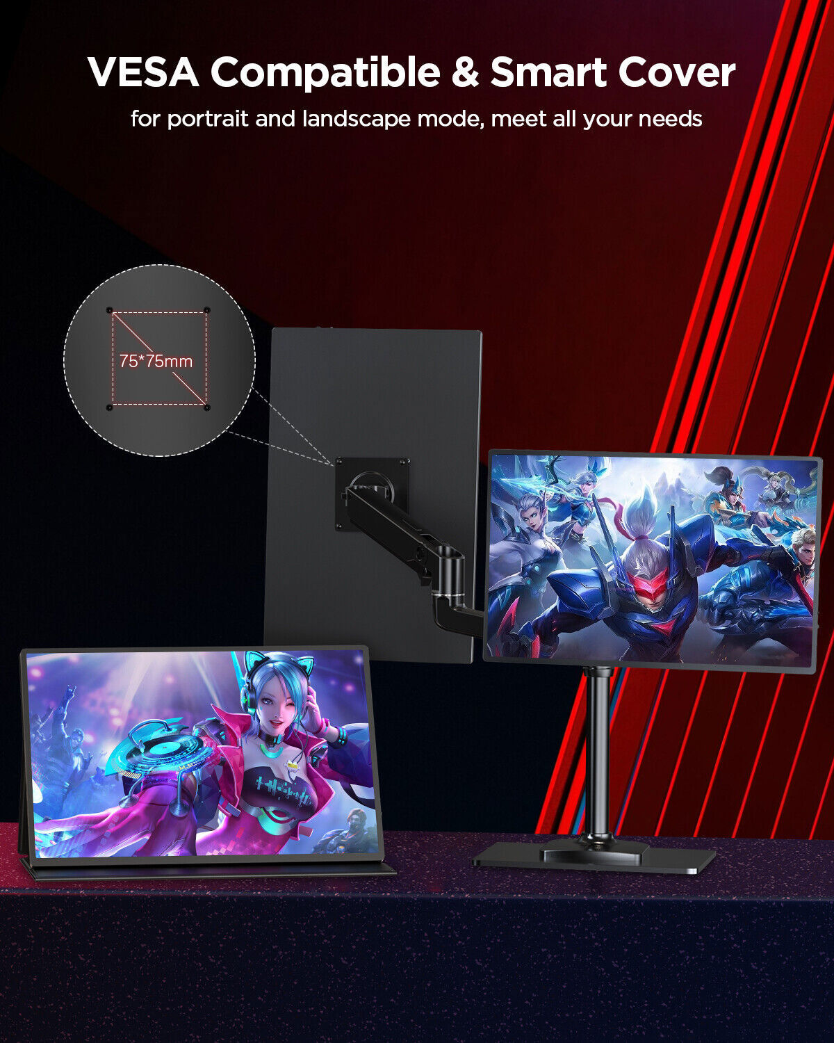 EVICIV 144Hz 2K Portable Monitor 16″ 2560*1600 QHD Anti Glare Screen For Switch