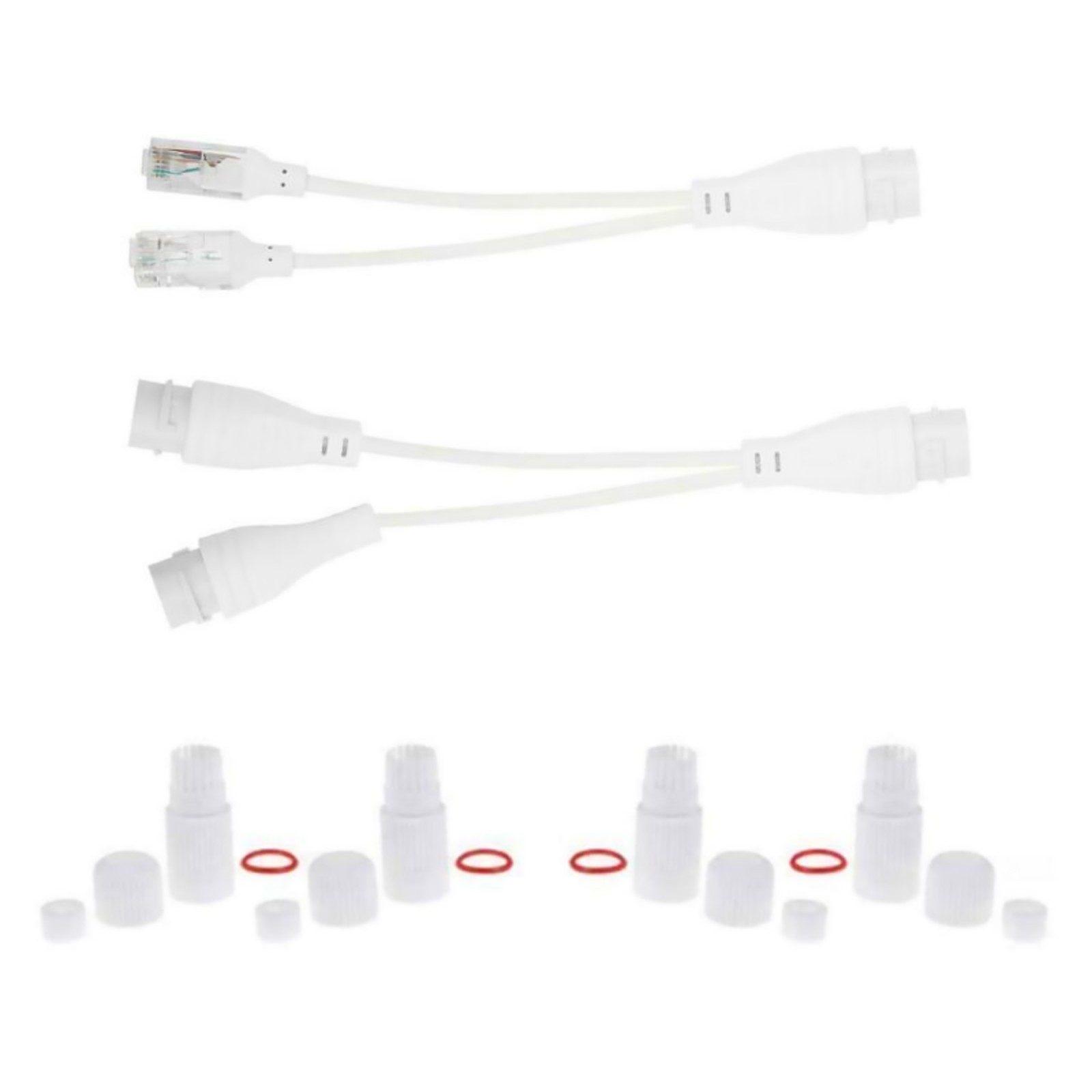 POE Splitter RJ45 2-in-1 Network Cabling Connector For Security Camera Install O