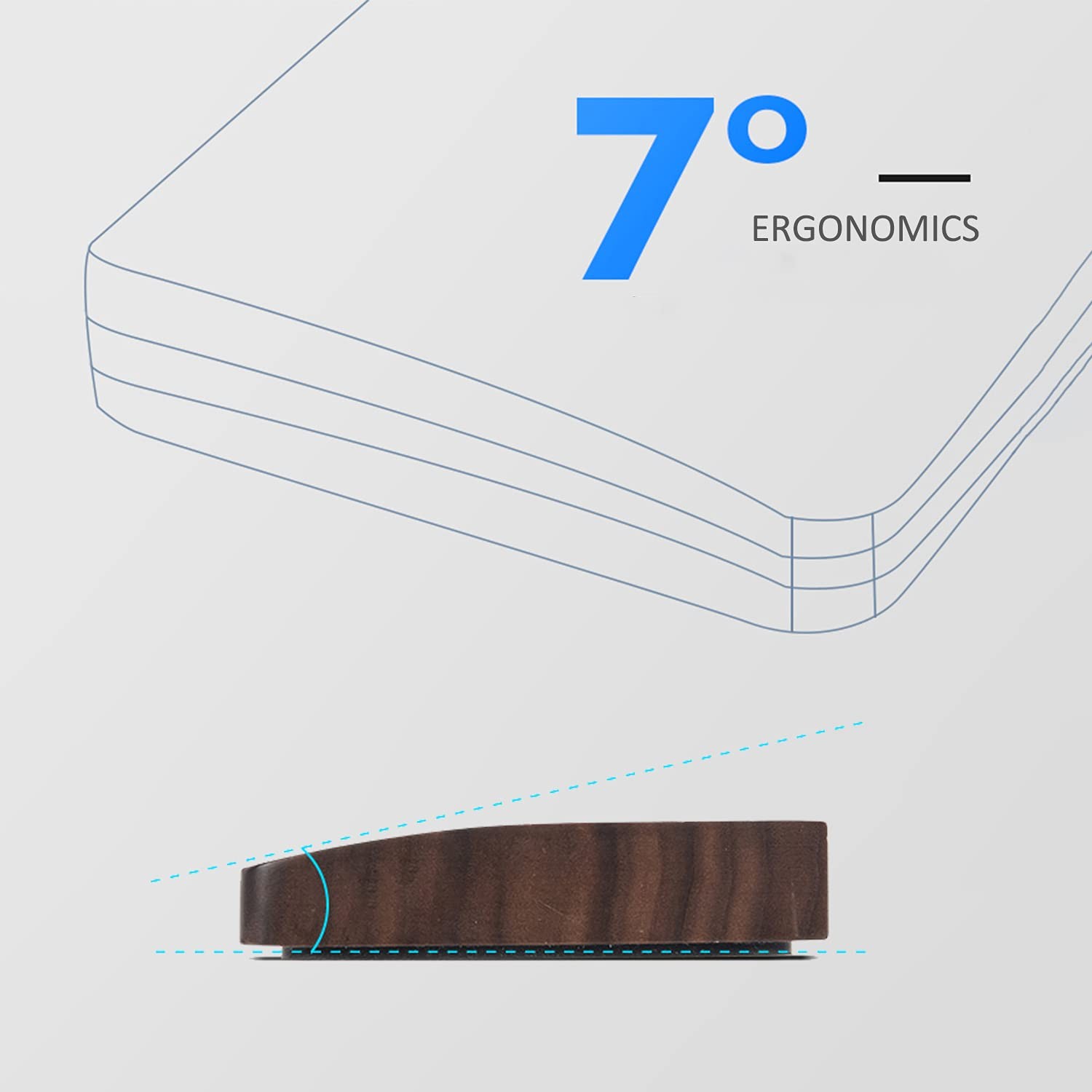 Black Walnut Solid Wood Keyboard Wrist Rest Ergonomic Palm Rest for 60%