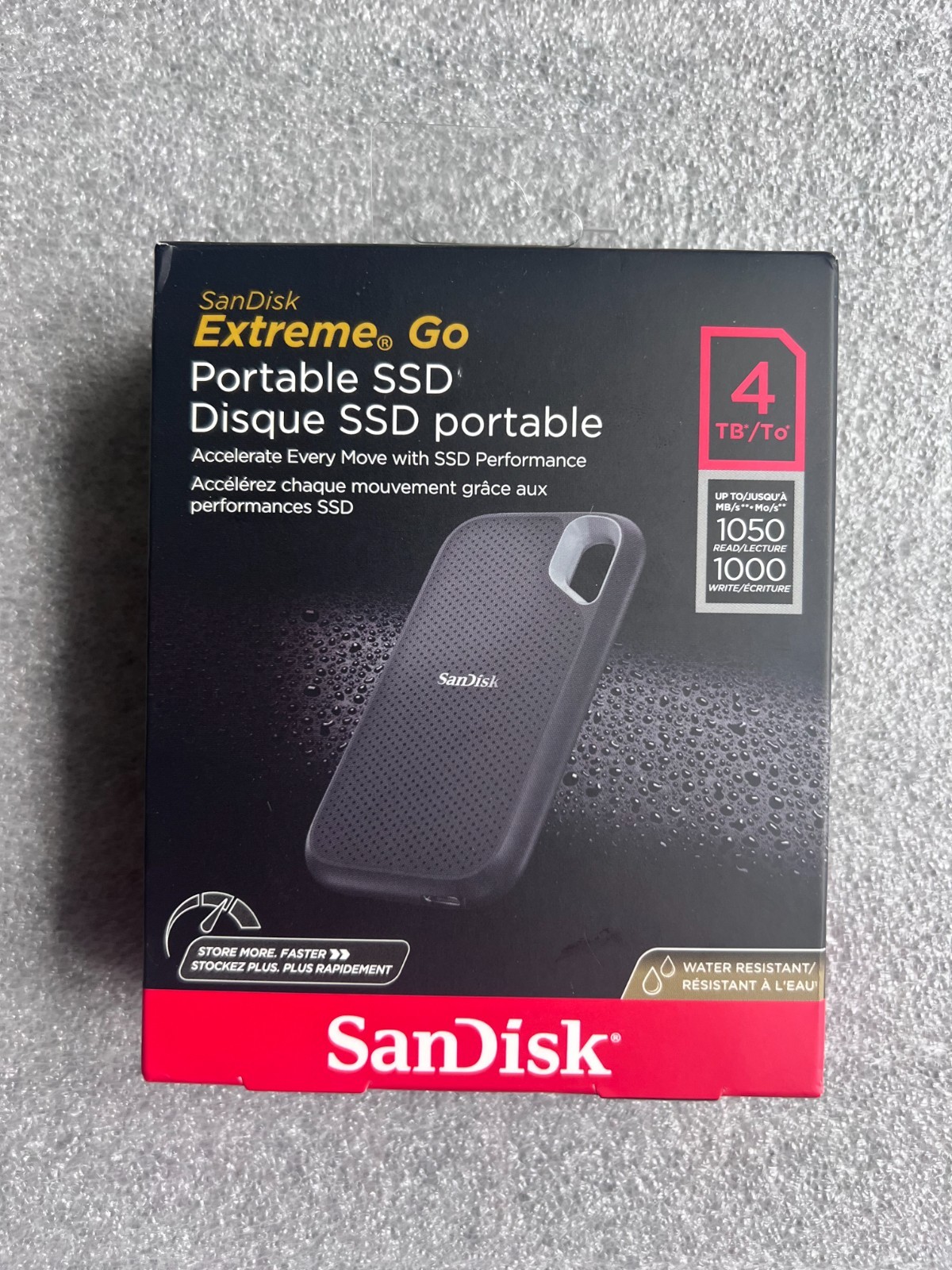 SanDisk Extreme Go Portable SSD 4TB up to 1050 Mb/s, new sealed