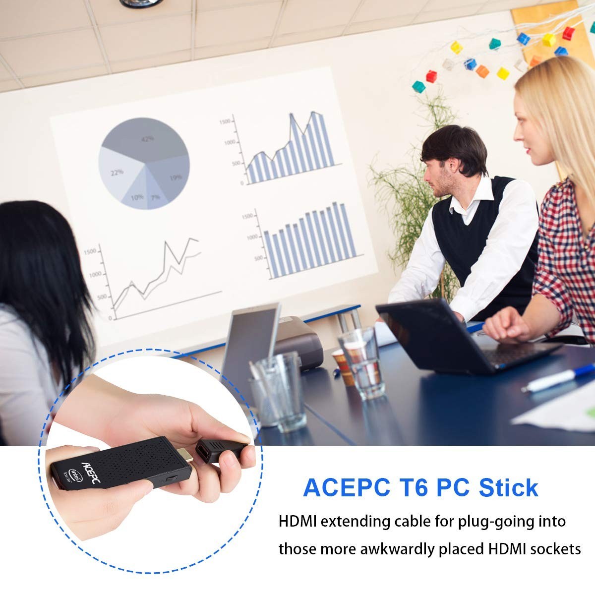 ACEPC T6 PC Stick Intel Z8350 8GB RAM 128GB Storage HDMI Plug-in Mini Computer
