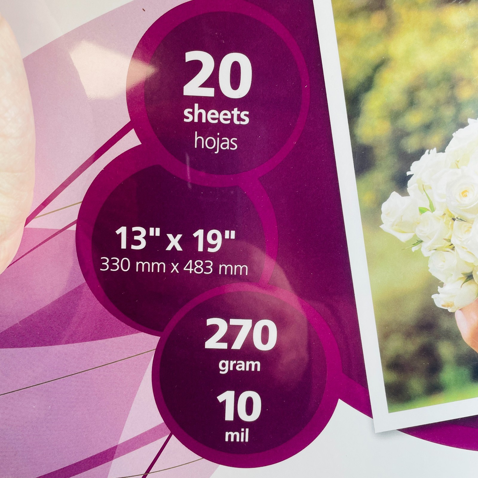 OfficeMax 13×19 Photo Printer Paper Glossy Inkjet 270 gsm A3+ Pack of 20 Sheets