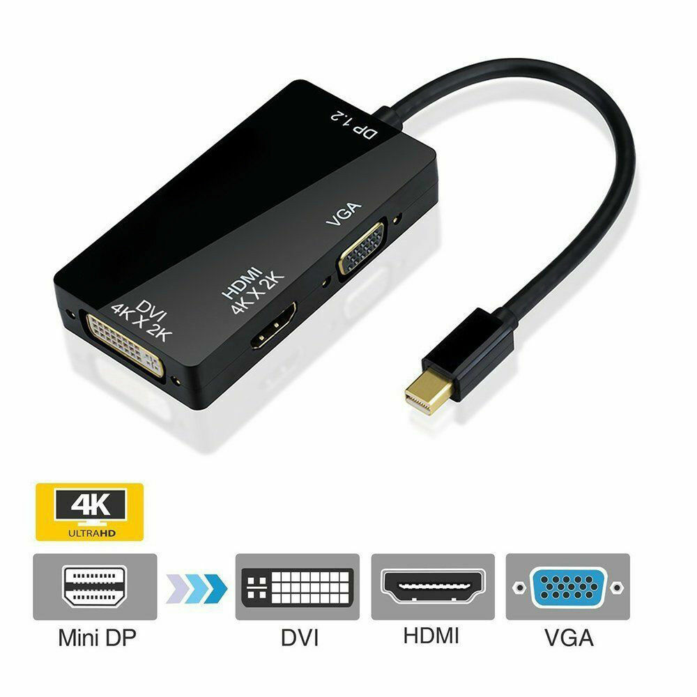 Thunderbolt/Mini Display Port/DP to VGA/HDMI/DVI Adapter For Macbook Pro Air Mac