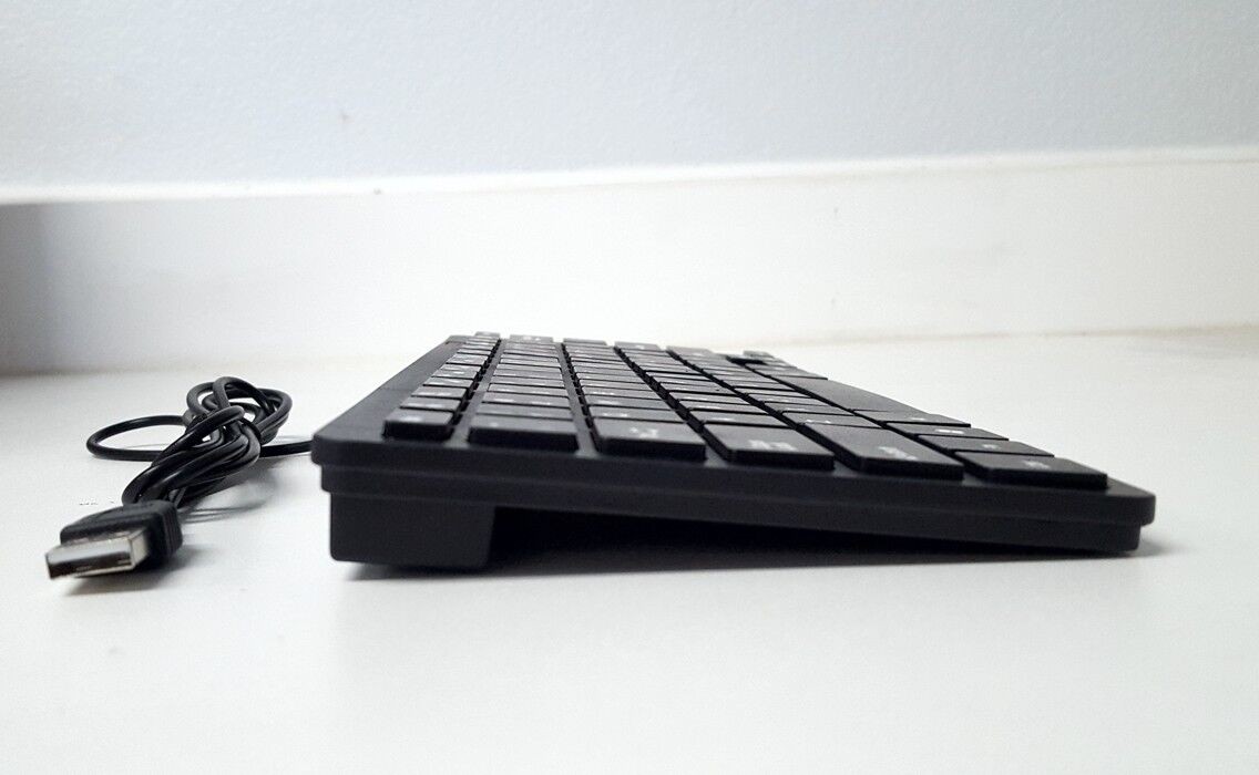 CHN CQT 78 Keys Mini Slim Lightweight Wired USB Plastic Black Keyboard Windows