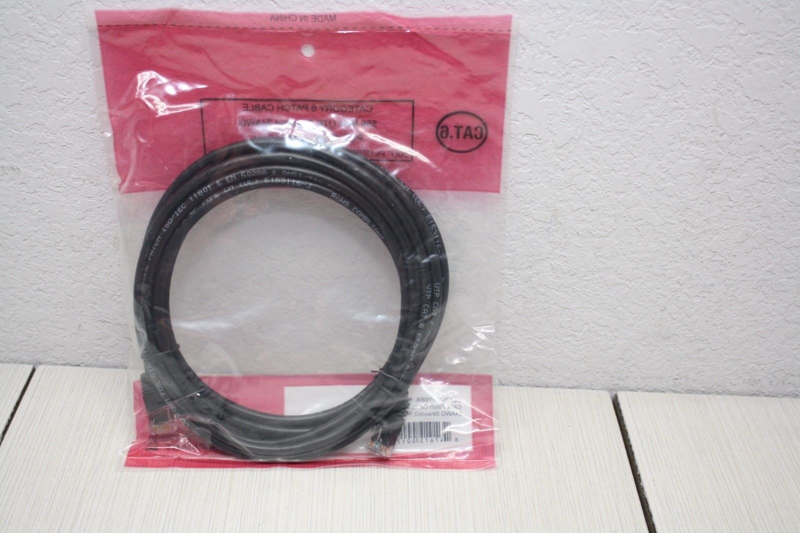 10x Shaxon Industries Patch Cable 10Ft Black RJ45-RJ45 24AWG Stranded 568B Cat6