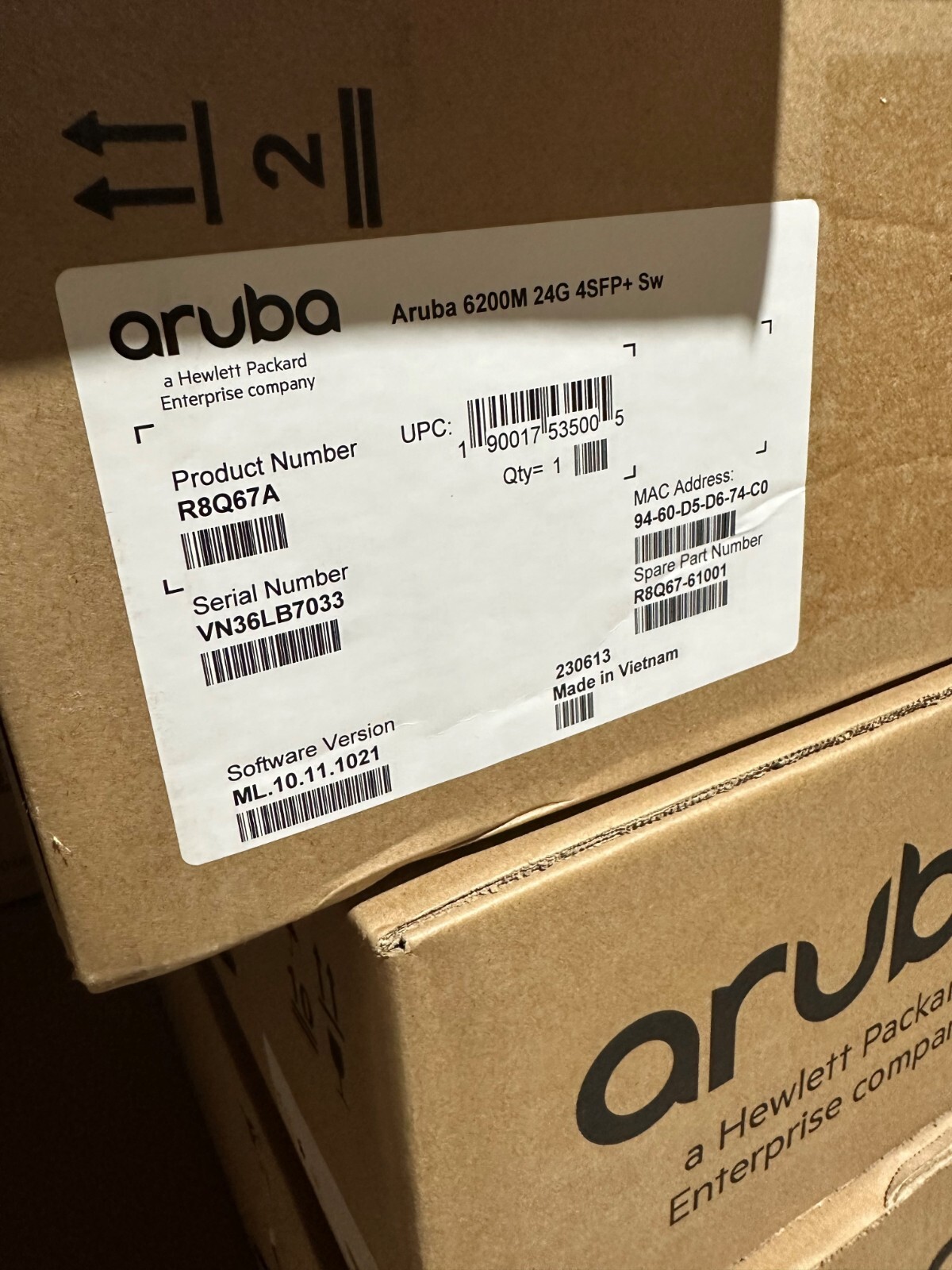 R8Q67A Aruba 6200M 24G 4SFP+ Switch – Brand New Sealed
