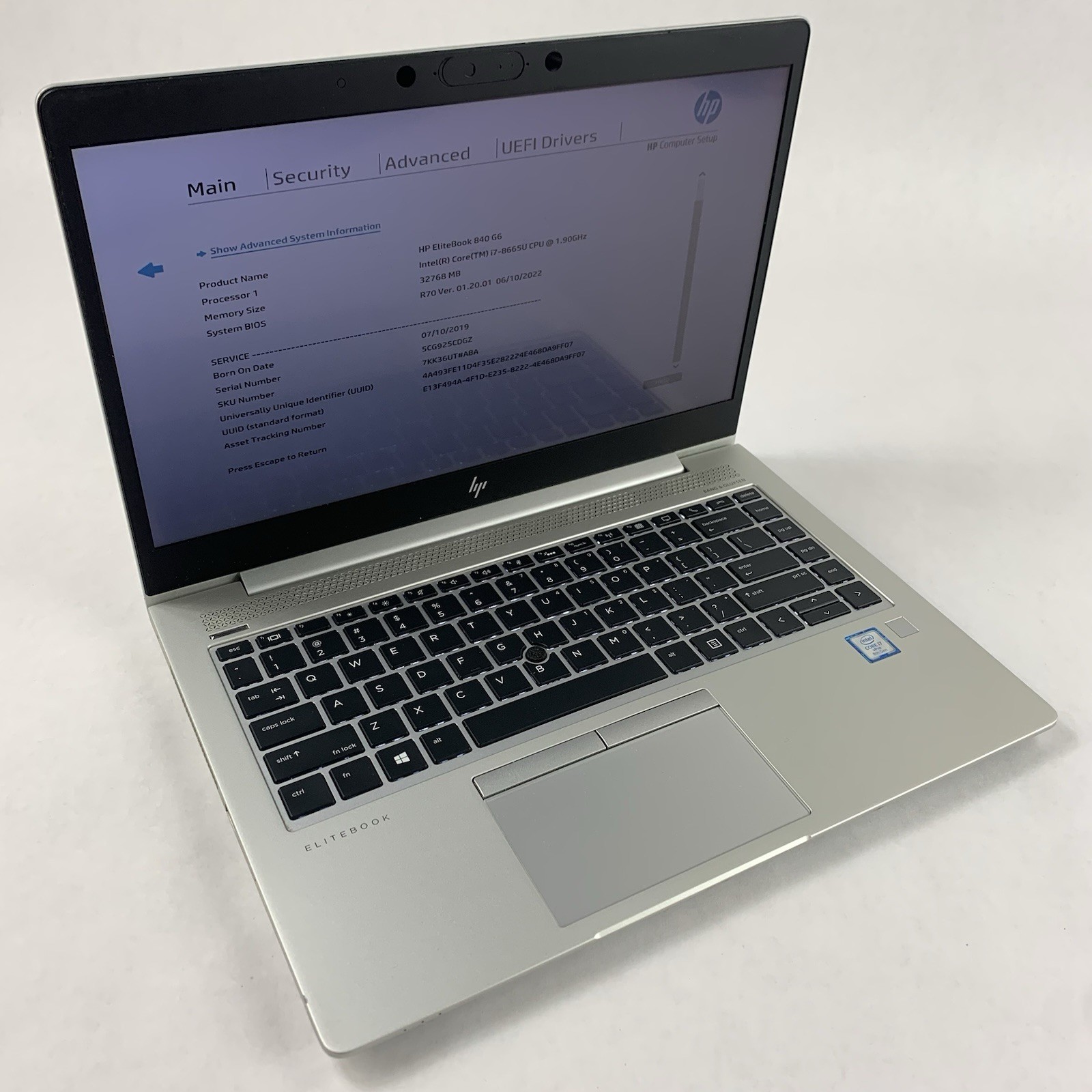 HP EliteBook 840 G6 14″ Laptop i7-8665U 1.9 GHz 32 GB RAM No SSD/OS/AC