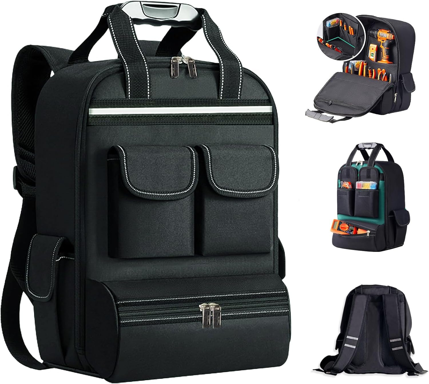 Heavy-Duty Waterproof Tool Backpack for Electricians & Mechanics – 18 Inch