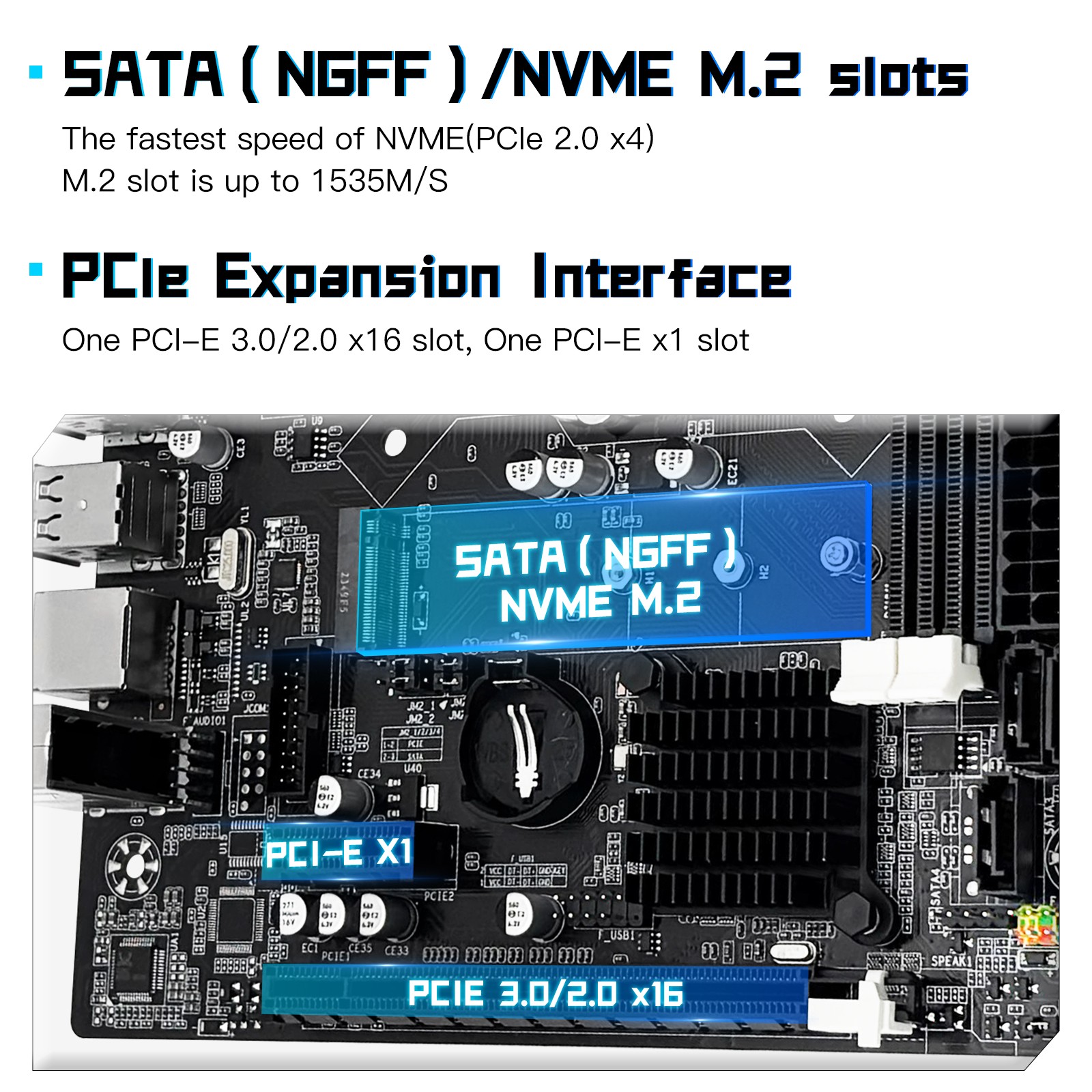 H61C Motherboard LGA 1155 2*DDR3 RAM w HDMI VGA for Intel i3 i5 i7 Core Pentium