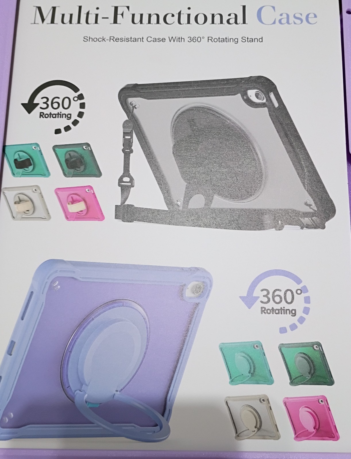 ProCase Shock-Resistant 360° Rotating Stand Case for iPad 10th Gen 10.9″ Purple