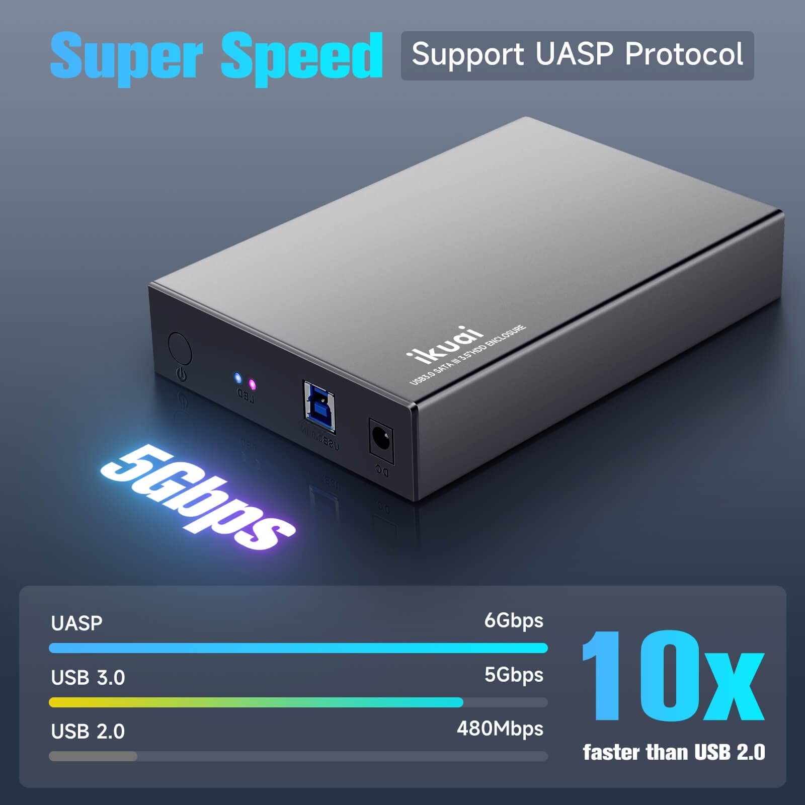 Hard Drive Enclosure 3.5″ Aluminum USB 3.0 / USB C to SATA Hard Drive Dock Ca…