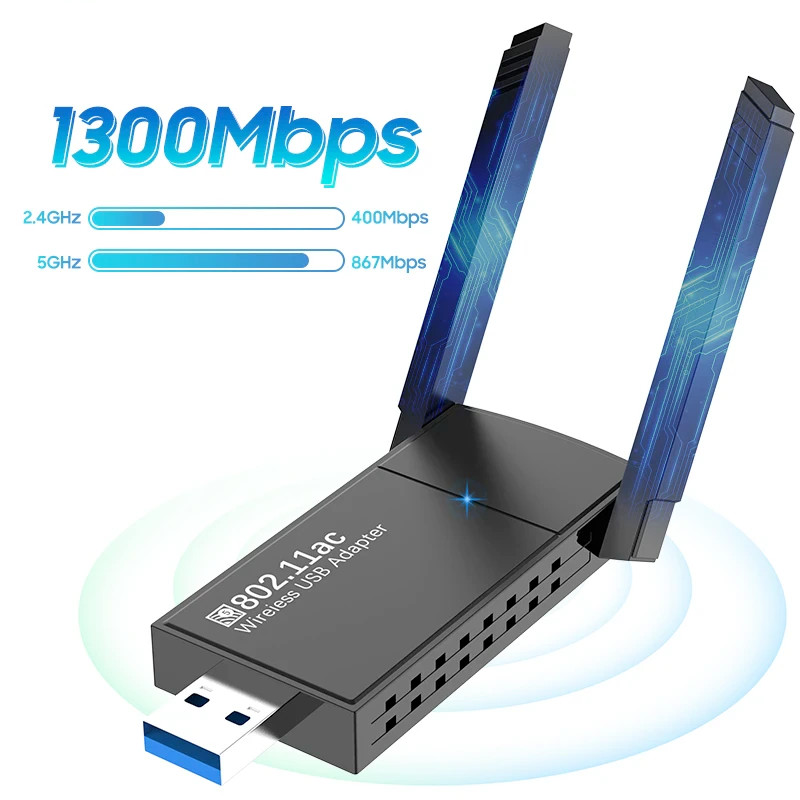USB 3.0 Wireless WIFI Adapter 1300Mbps Long Range Dongle Dual Band Network lot