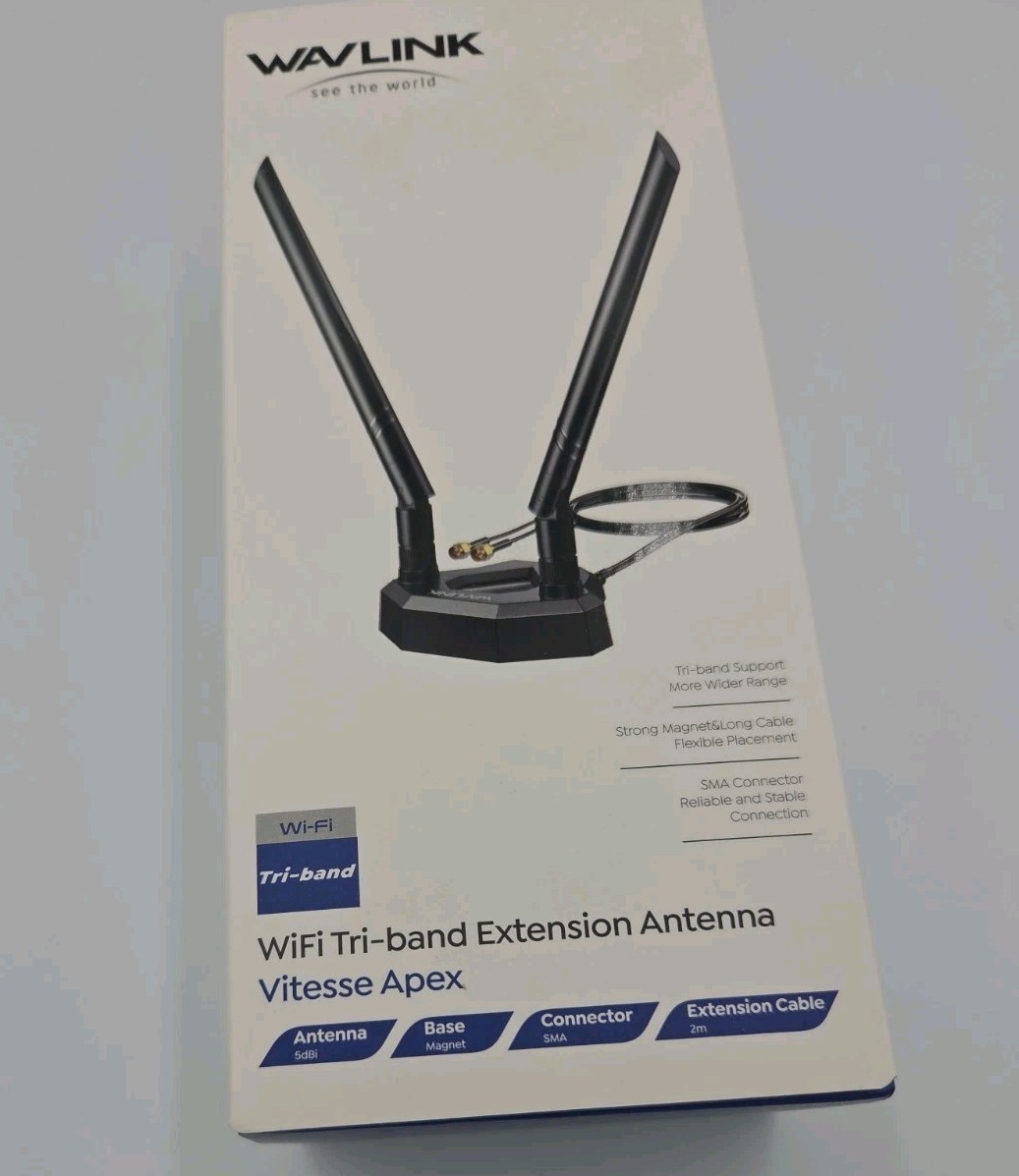 WiFi 6E Tri-band Extension Antenna 2.4GHz 5GHz 6GHz WiFi Antenna for PCIe Router