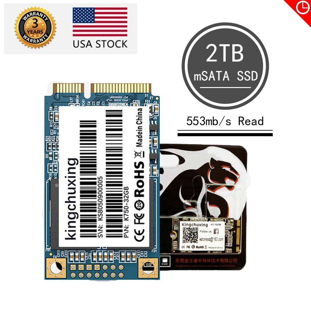 Kingchuxing 2TB mSATA III SSD Internal Solid State Hard Drives Laptop 550MB/s