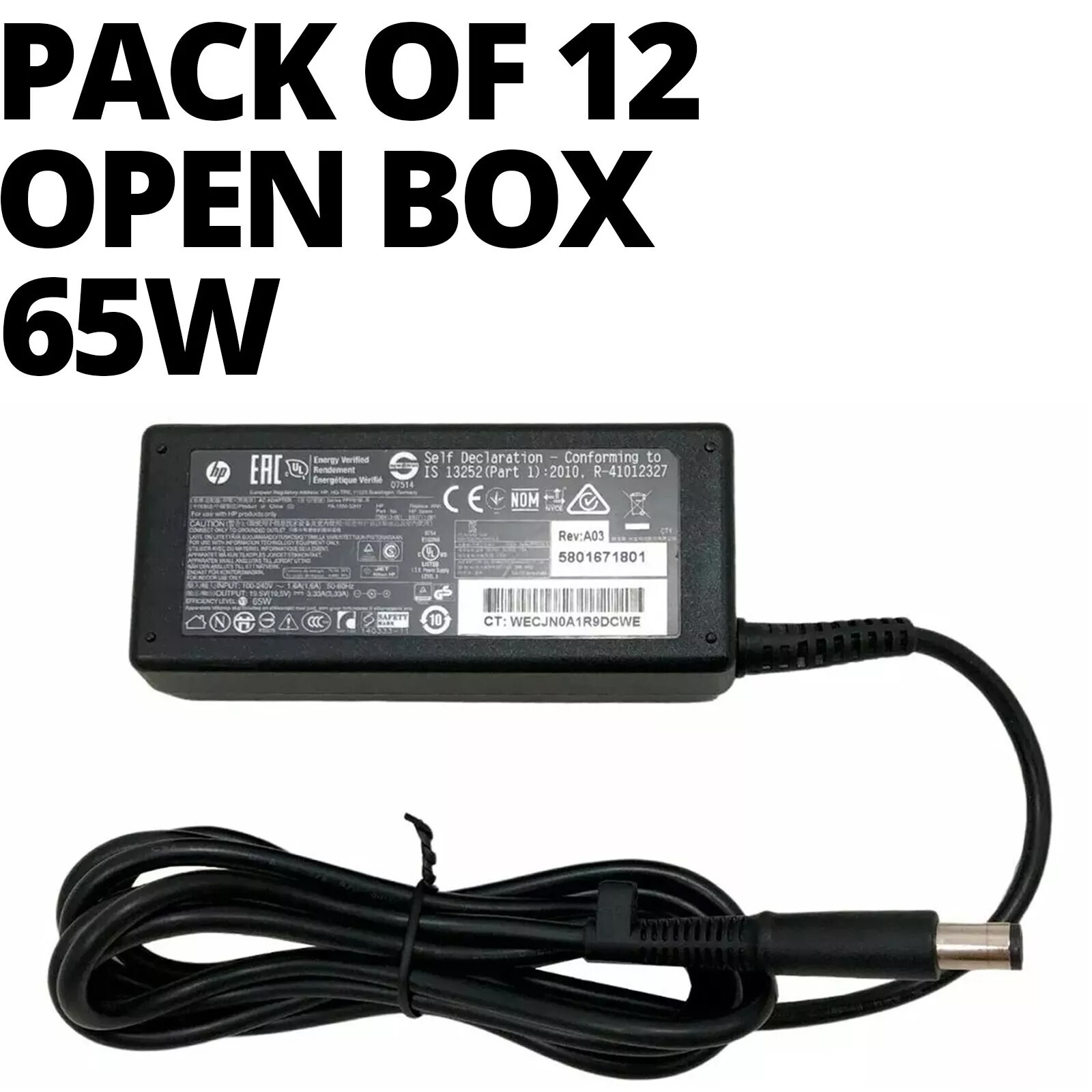 LOT 12 NEW Genuine HP 65W AC Adapter EliteDesk 800 G1 G2 G3 G4 Mini PC & Cords