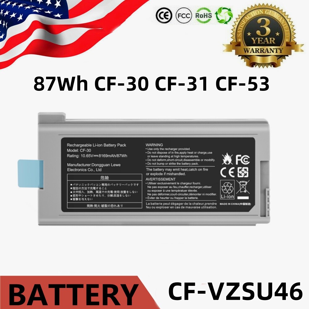 CF-30 Battery For Panasonic Toughbook CF-31 CF-53 CF-VZSU46 CFVZSU46AU 87Wh