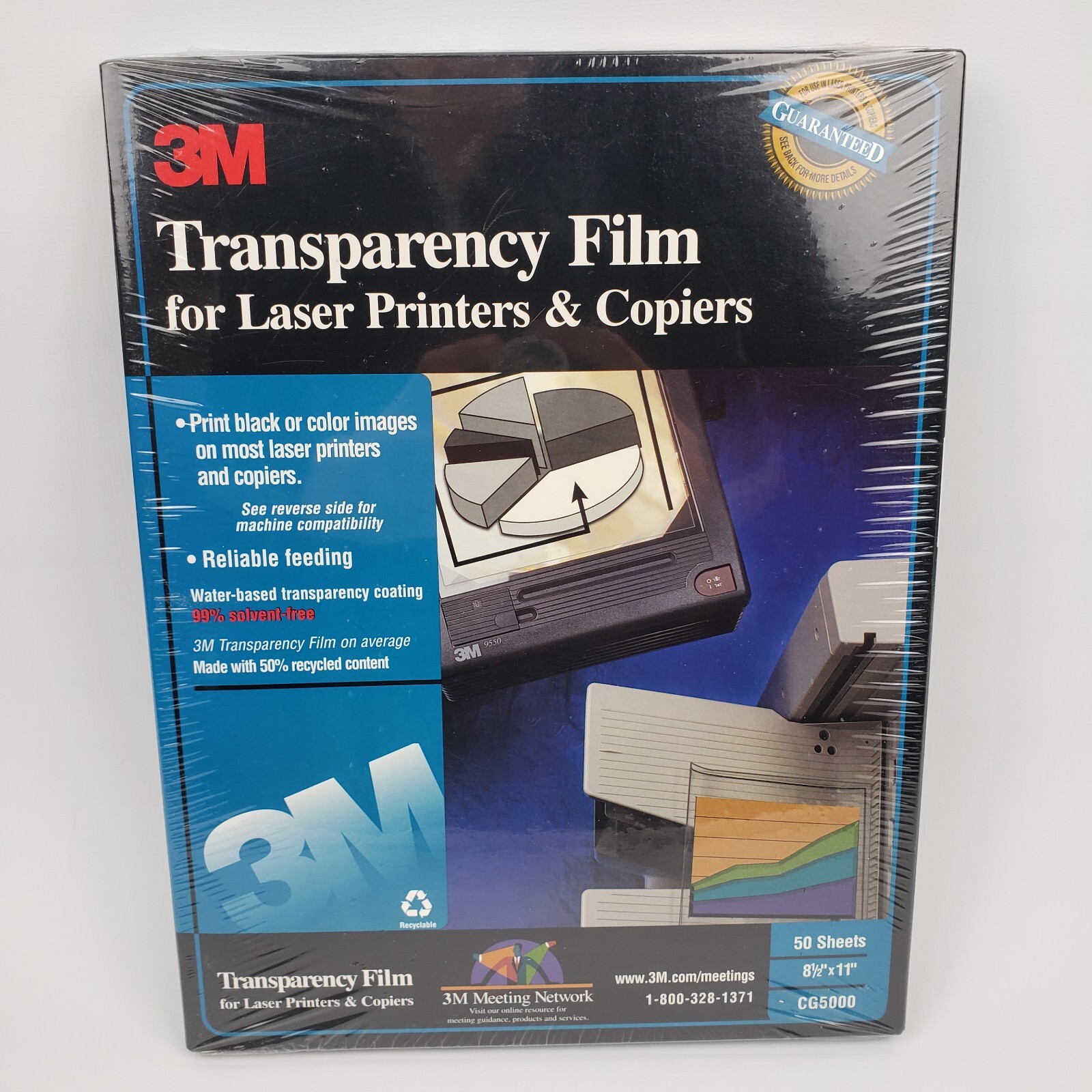 3M Transparency Film CG5000 for Laser Printers & Copiers 50 Sheets New Sealed