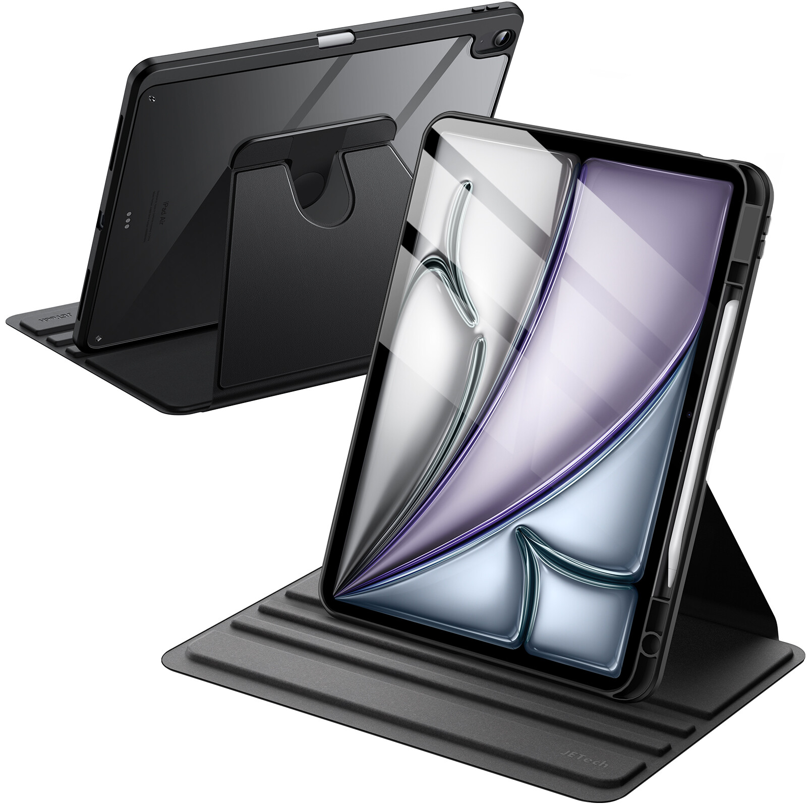 JETech Rotating Case for iPad Air 13-Inch M2 (2024) with Pencil Holder
