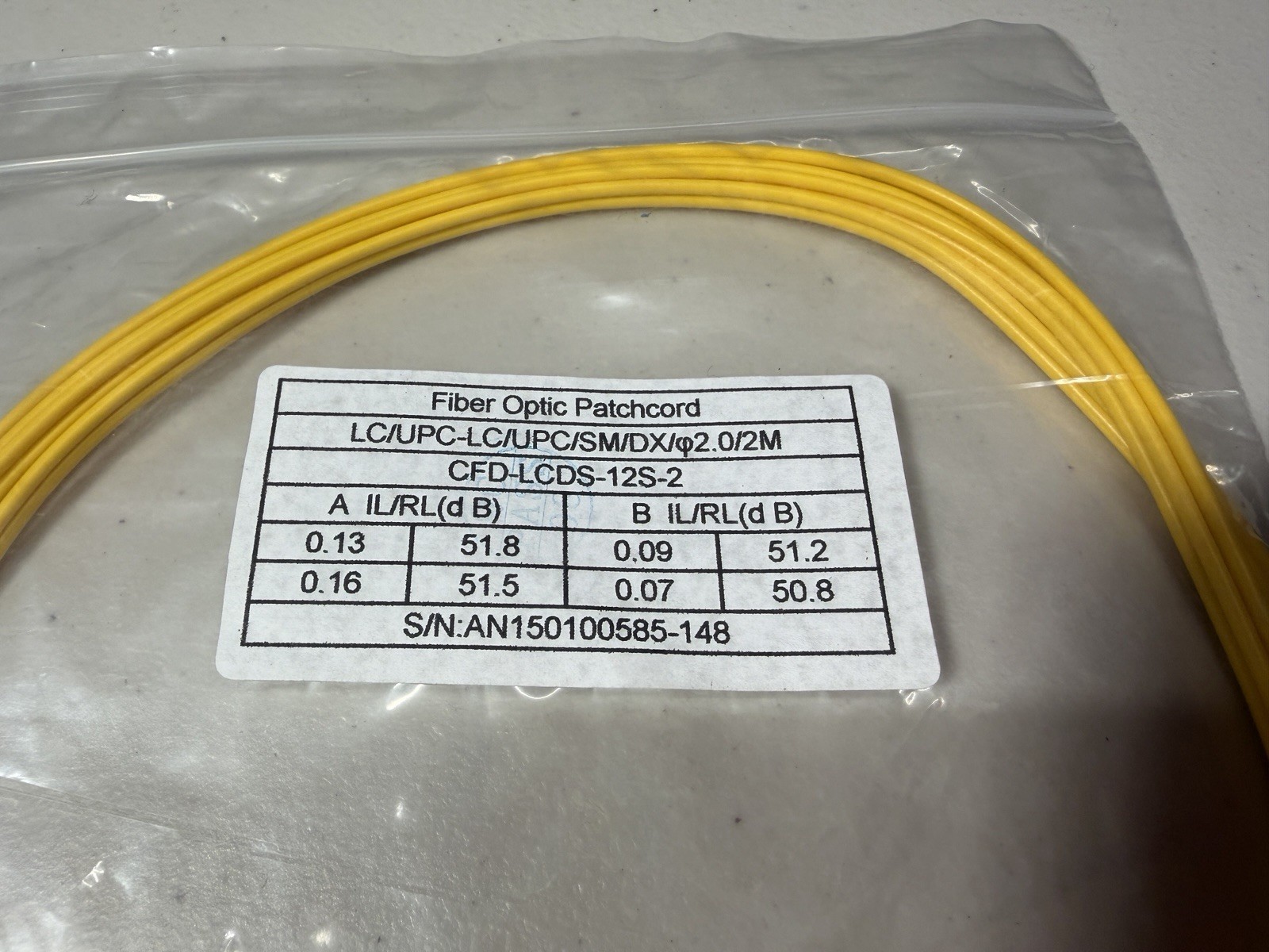 LC to LC Singlemode SM Duplex 9/125 Fiber Optic Jumper Patch Cable 2M / 6ft