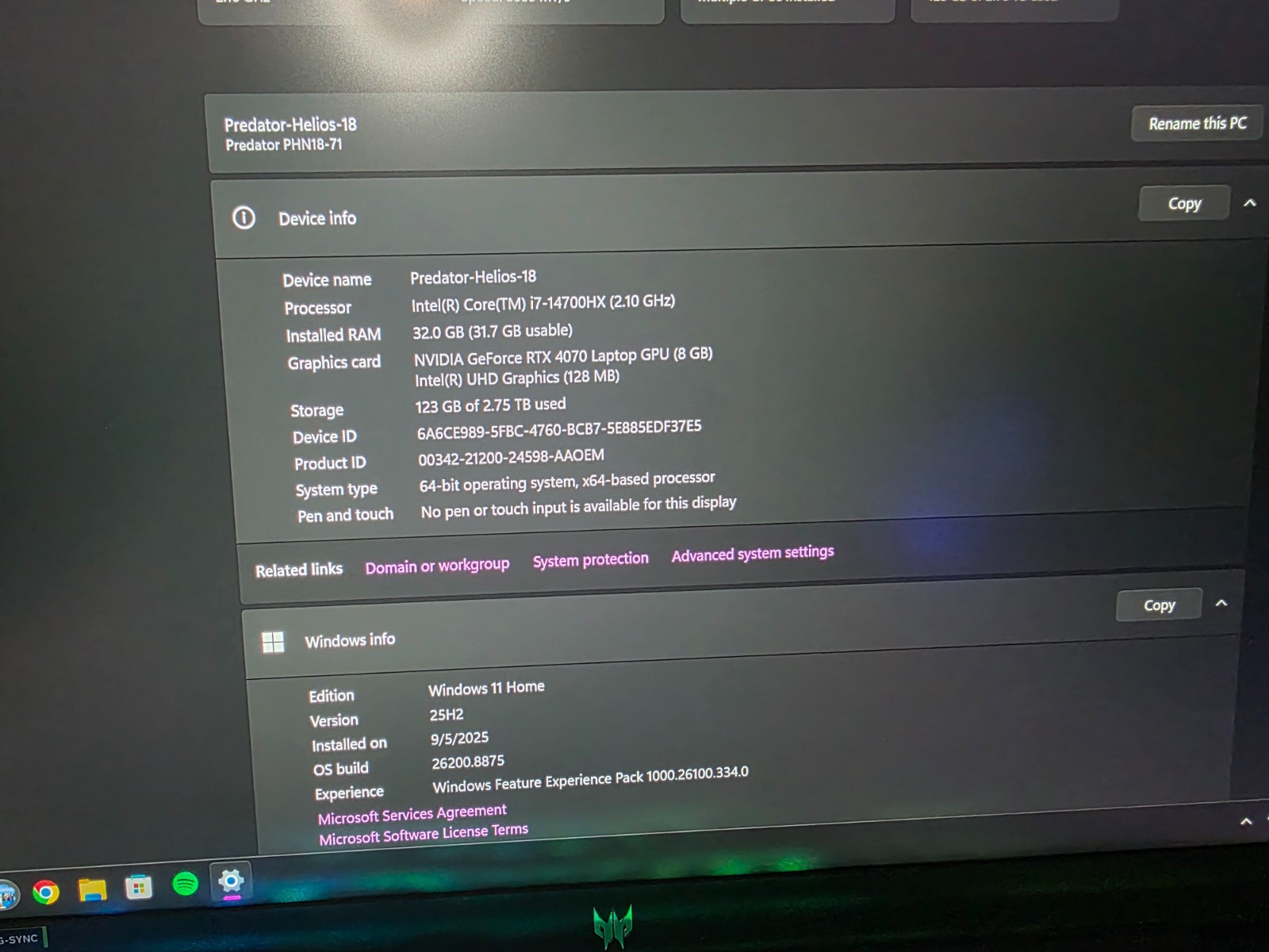 **Upgraded** Acer Predator Helios Neo 18″ – I7-14700HX, 32 Gigs DDR5, 4070 GPU